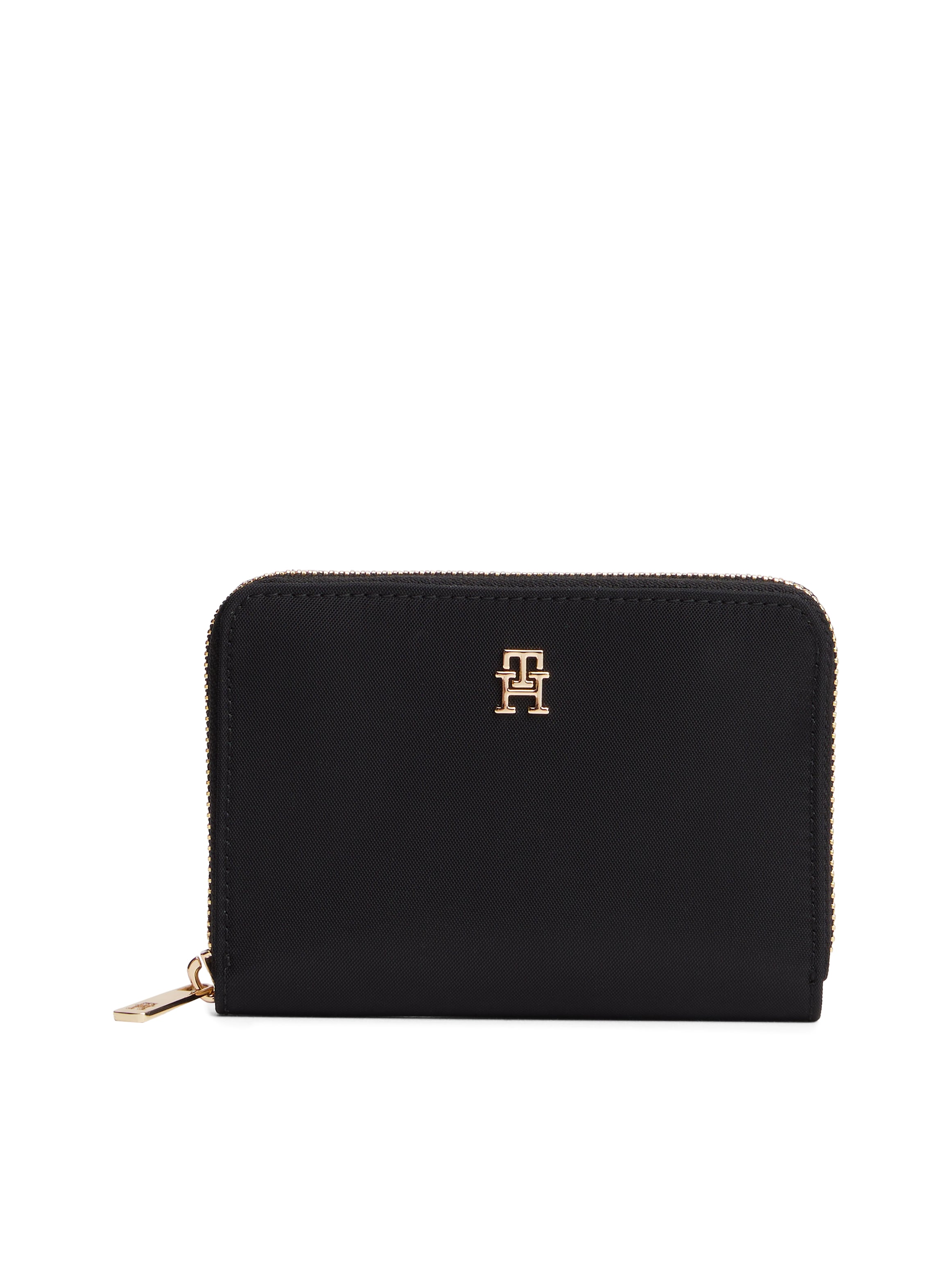 Tommy Hilfiger Geldbörse "POPETTE" Damen Geldbeutel, Portemonnaie mit goldfarbenem TH-Logoemblem