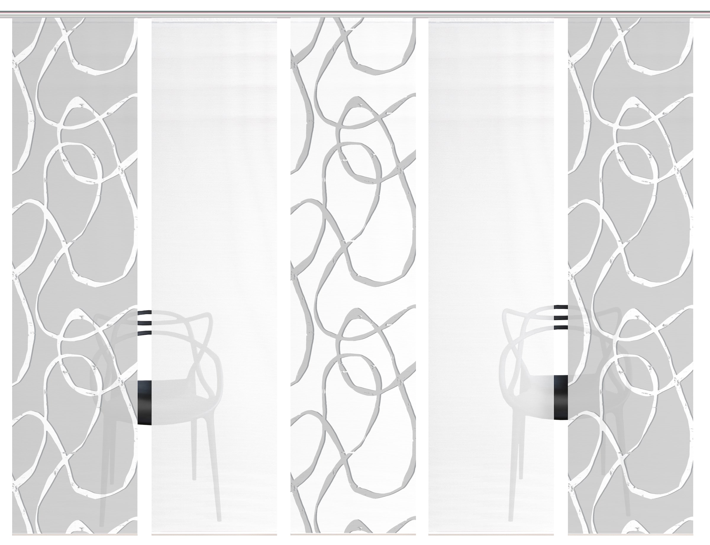 Vision S Schiebegardine "OPHELIA KOMBI" Paneelwagen 5 Stk. tlg. Schiebevorh günstig online kaufen