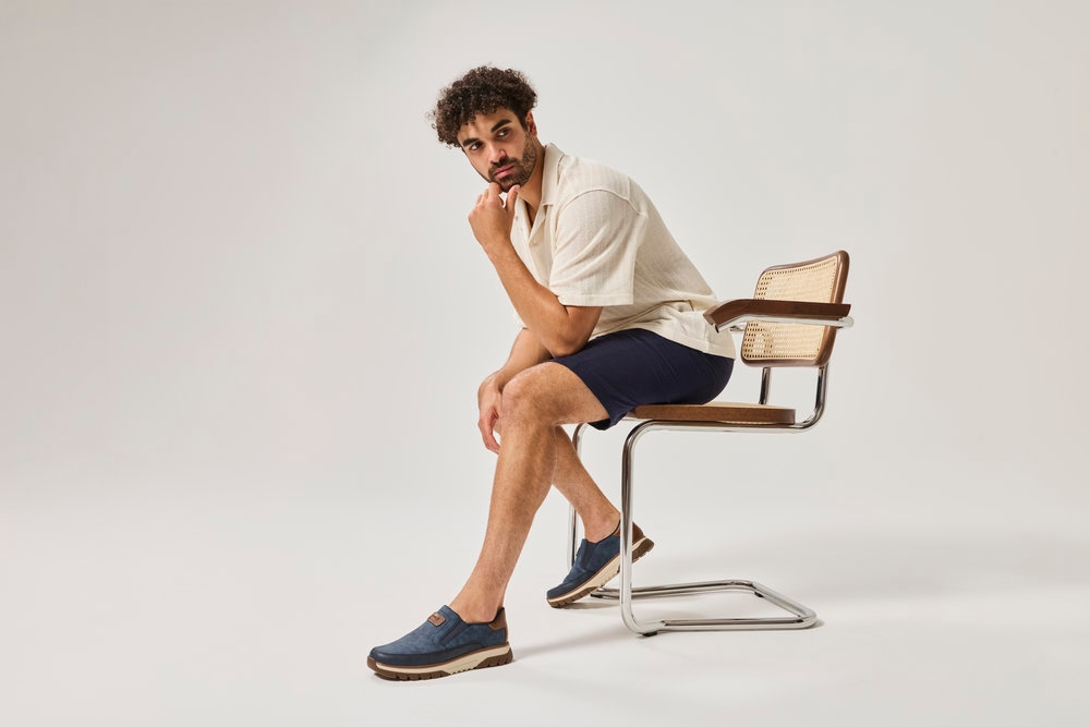 Rieker Slip-On Sneaker  Slipper, Halbschuh, Freizeitsneaker mit Kontrastbesatz