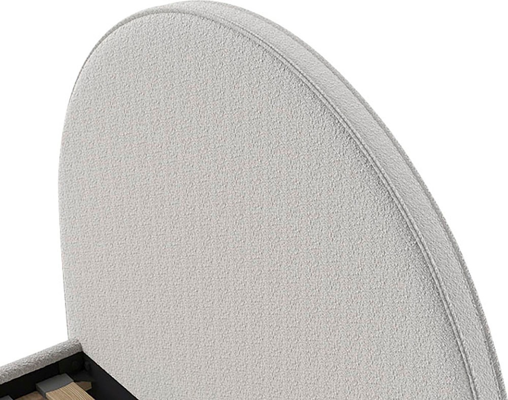 Vipack Polsterbett »MOON«, (Made in Europe), 2 Breiten (90 o. 140 cm), Lattenrost, Bouclé Stoff, wahlw. 4 Farben