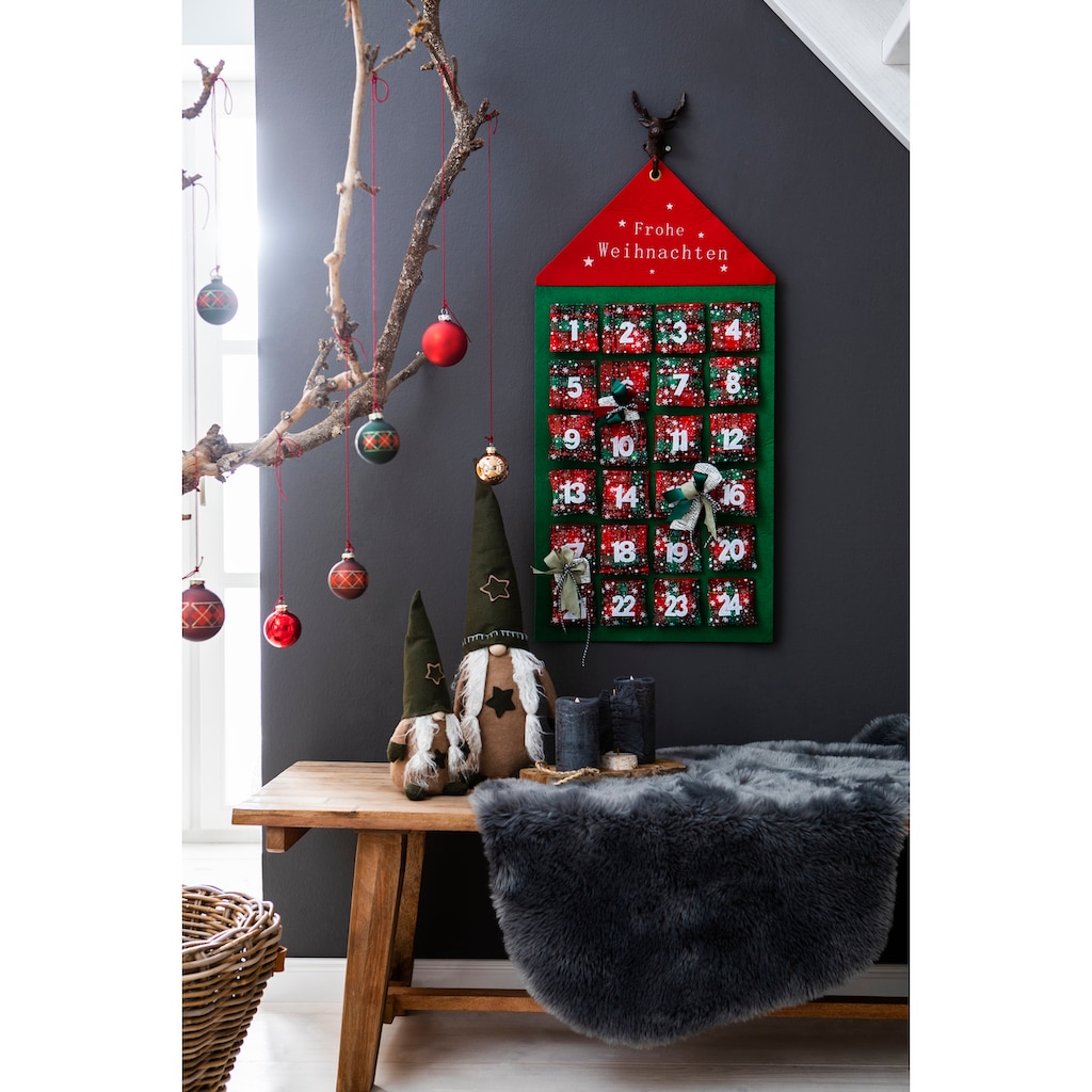 my home befüllbarer Adventskalender »Haus, Weihnachtsdeko«, ab 6 Jahren, zum Hängen aus Filz, 46 x 92 cm