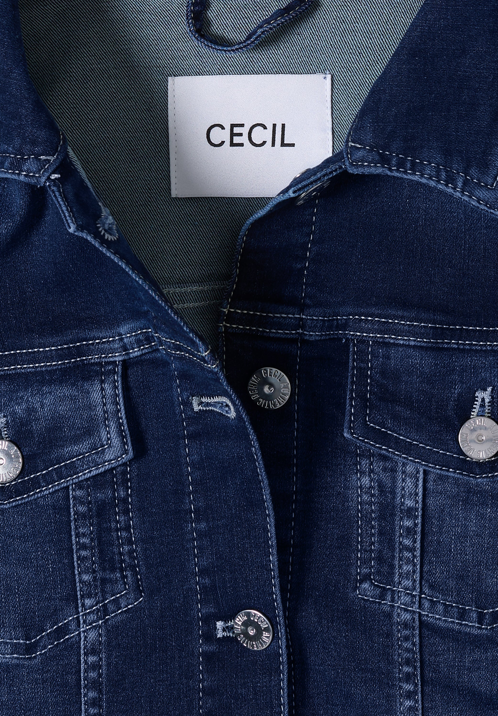 Cecil Jeansjacke ohne Kapuze mit Knopfleiste