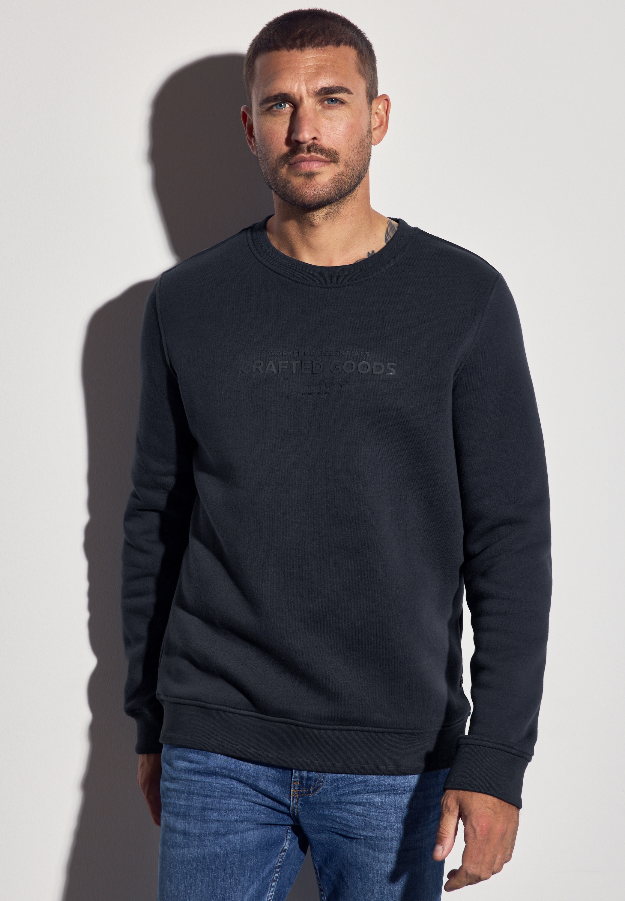 STREET ONE MEN Sweatshirt, mit Wording-Print günstig online kaufen