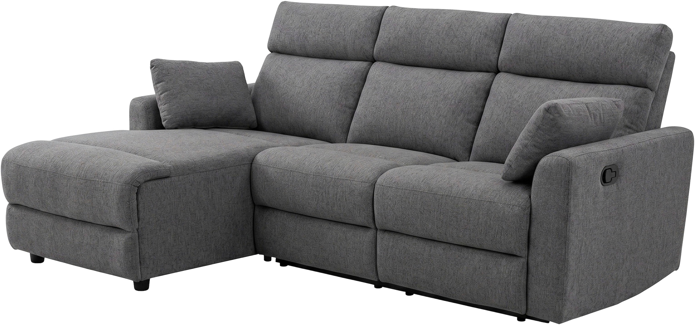 OTTO home Ecksofa »JENNA, L-Form,  236cm, manuelle u. elektrische Funktion, mit USB A/C,« Liegefunktion 105°-150°, Federkern, in Struktur fein oder Cord-Bezug