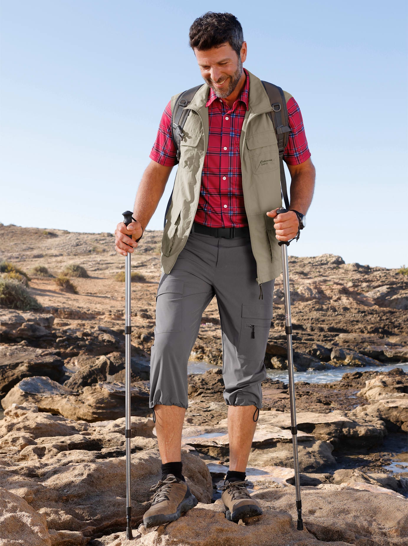 CATAMARAN Herren Outdoorhoseanthrazit, Gr. 50, unifarben, 93% Polyester, 7% Elasthan, Hosen