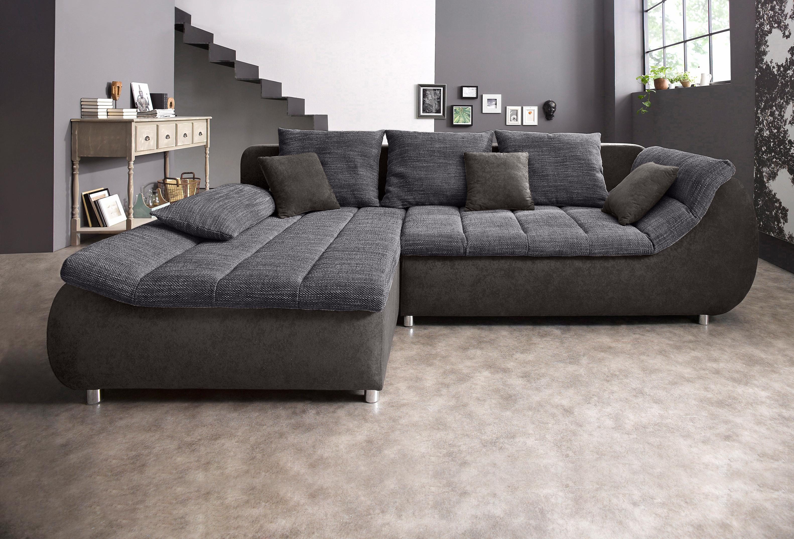 Home affaire Ecksofa "Imola, bequem, aktuelle Steppung im Sitz, L-Form, Breite 270cm" wahlweise mit Bettfunktion