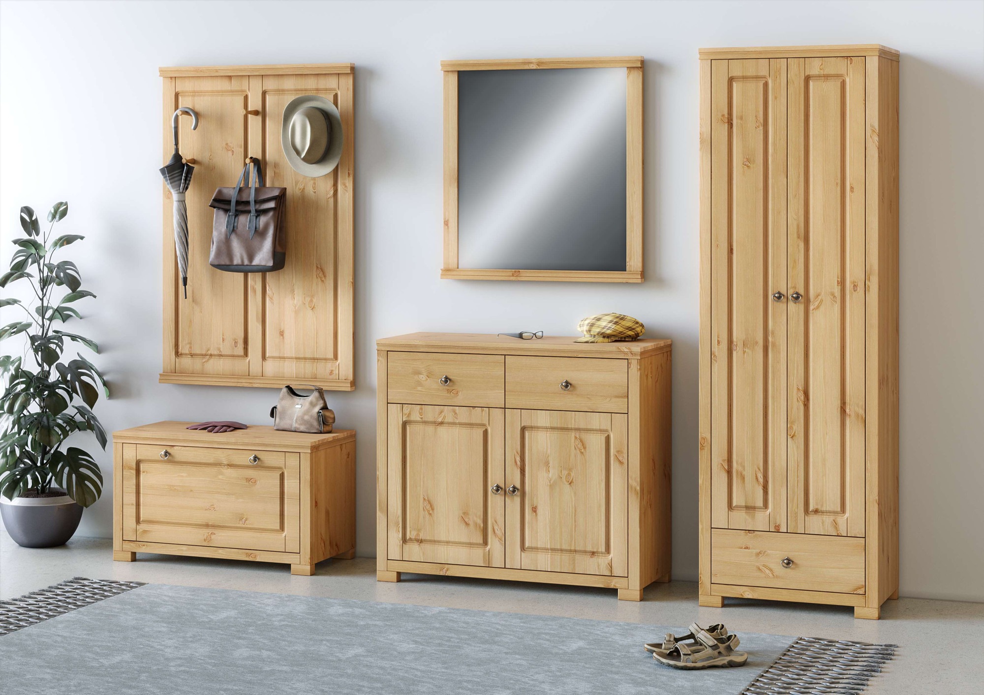 Thumbnail - Home affaire Kommode "Gotland", aus massiver Kiefer, mit 2 Schubladen, FSC, Breite 102 cm