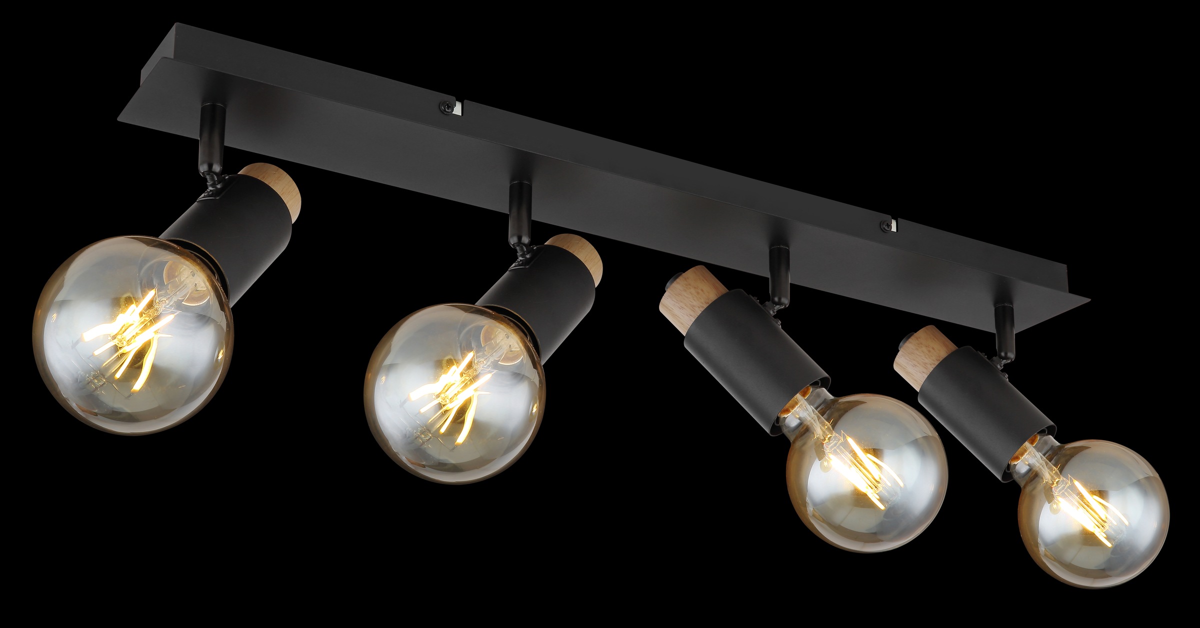 GLOBO LIGHTING Deckenspot »MATTI« E27 1 Stk. Holzoptik Strahler schwarz matt, beweglich, für Wohnräume