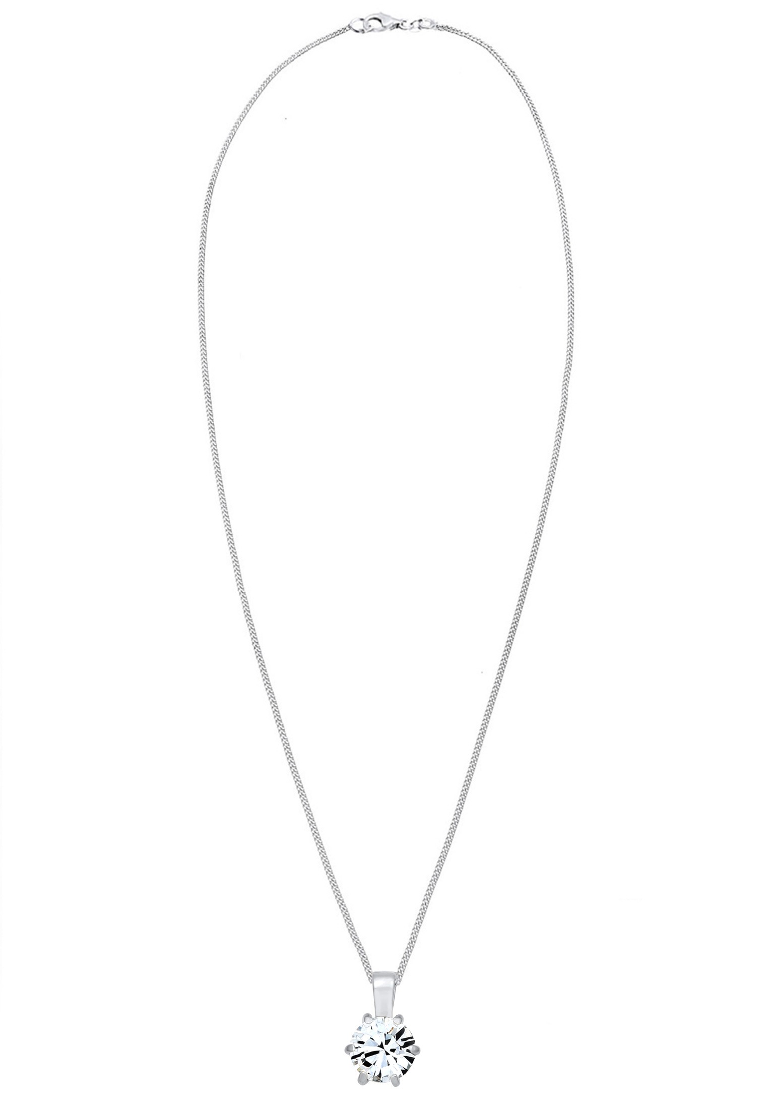 Elli Collierkettchen »Solitär Glas Kristalle Weiß 925 Sterling Silber«