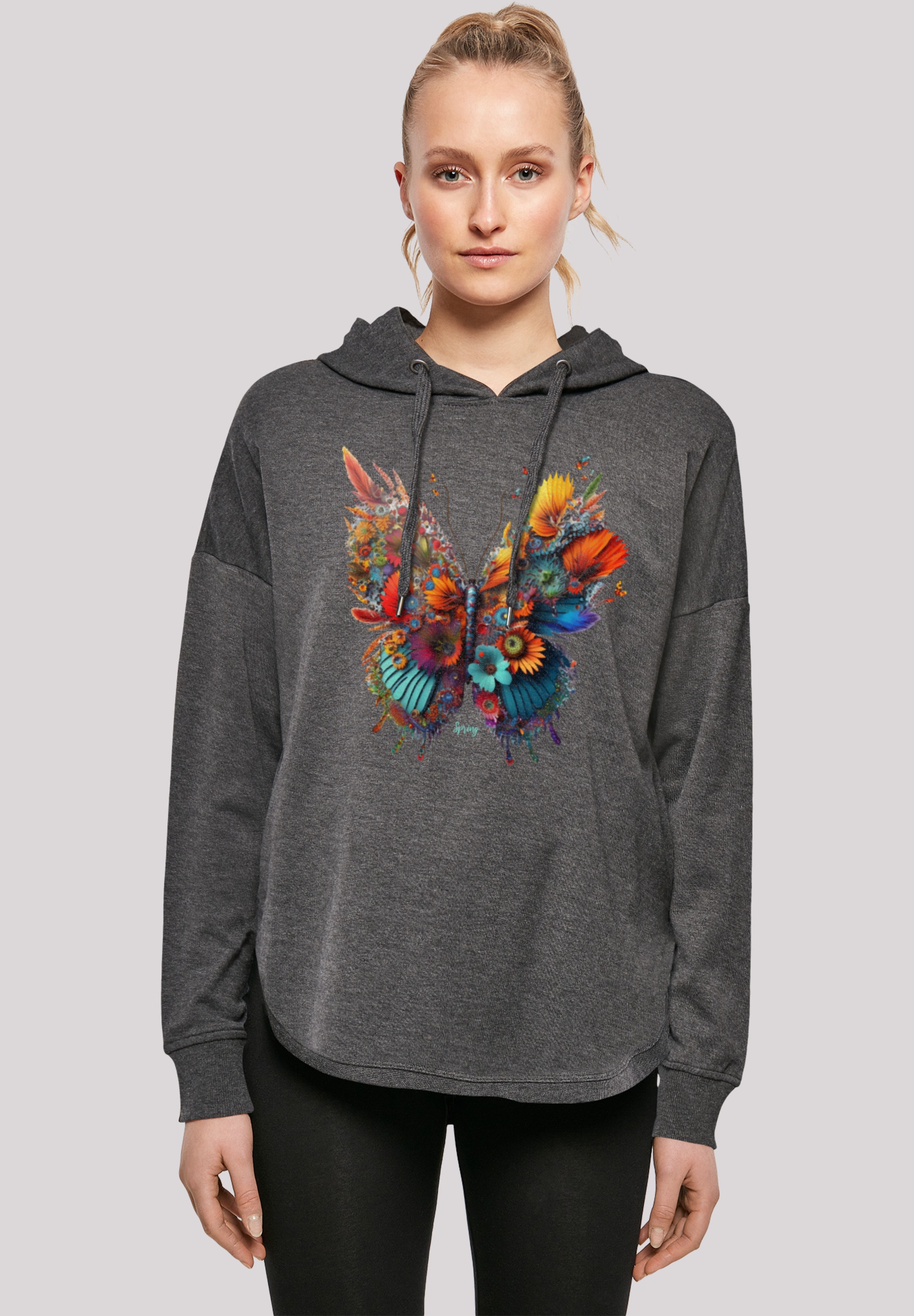 Kapuzenpullover »Schmetterling Blumen Oversize Hoodie«, Print