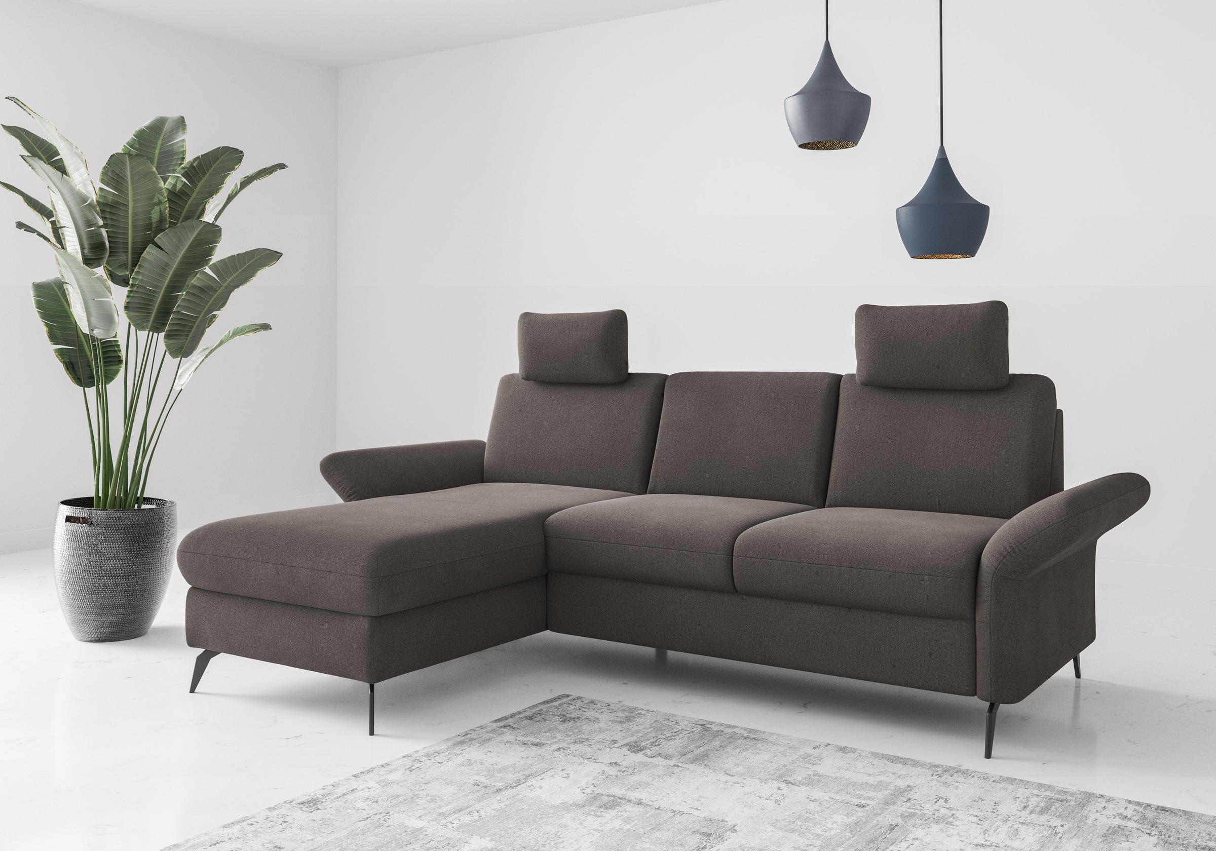 OTTO home Ecksofa "Rochelle" wahlweise mit Schlaffunktion, Bettkasten und Armteilverstellung