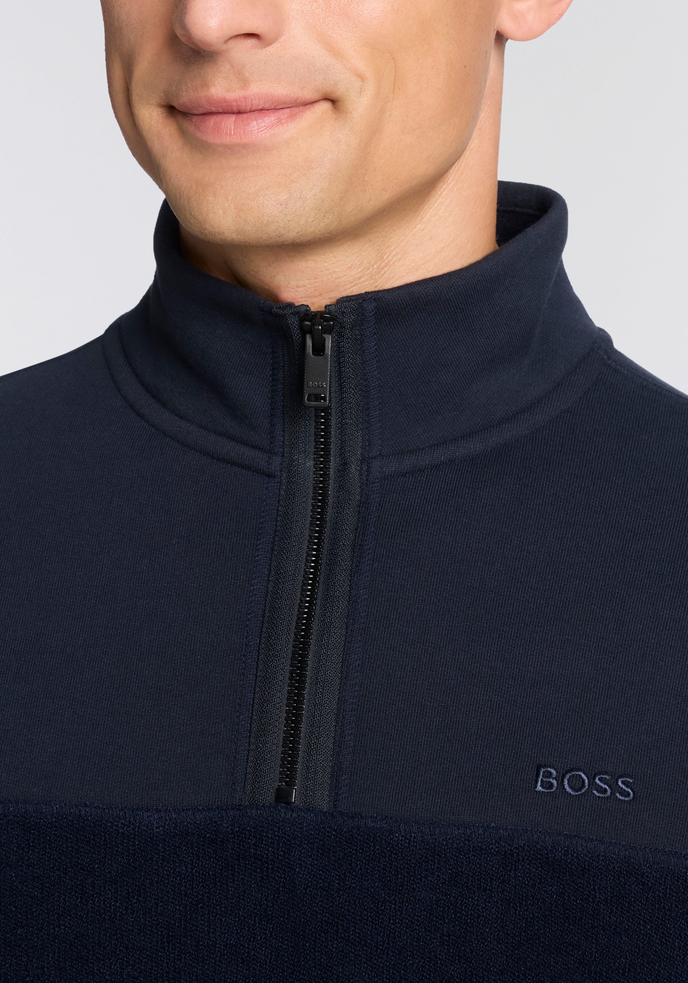 BOSS ORANGE Sweatshirt »Ze winterbrush« regular fit, mit Stehkragen und Reißverschluss