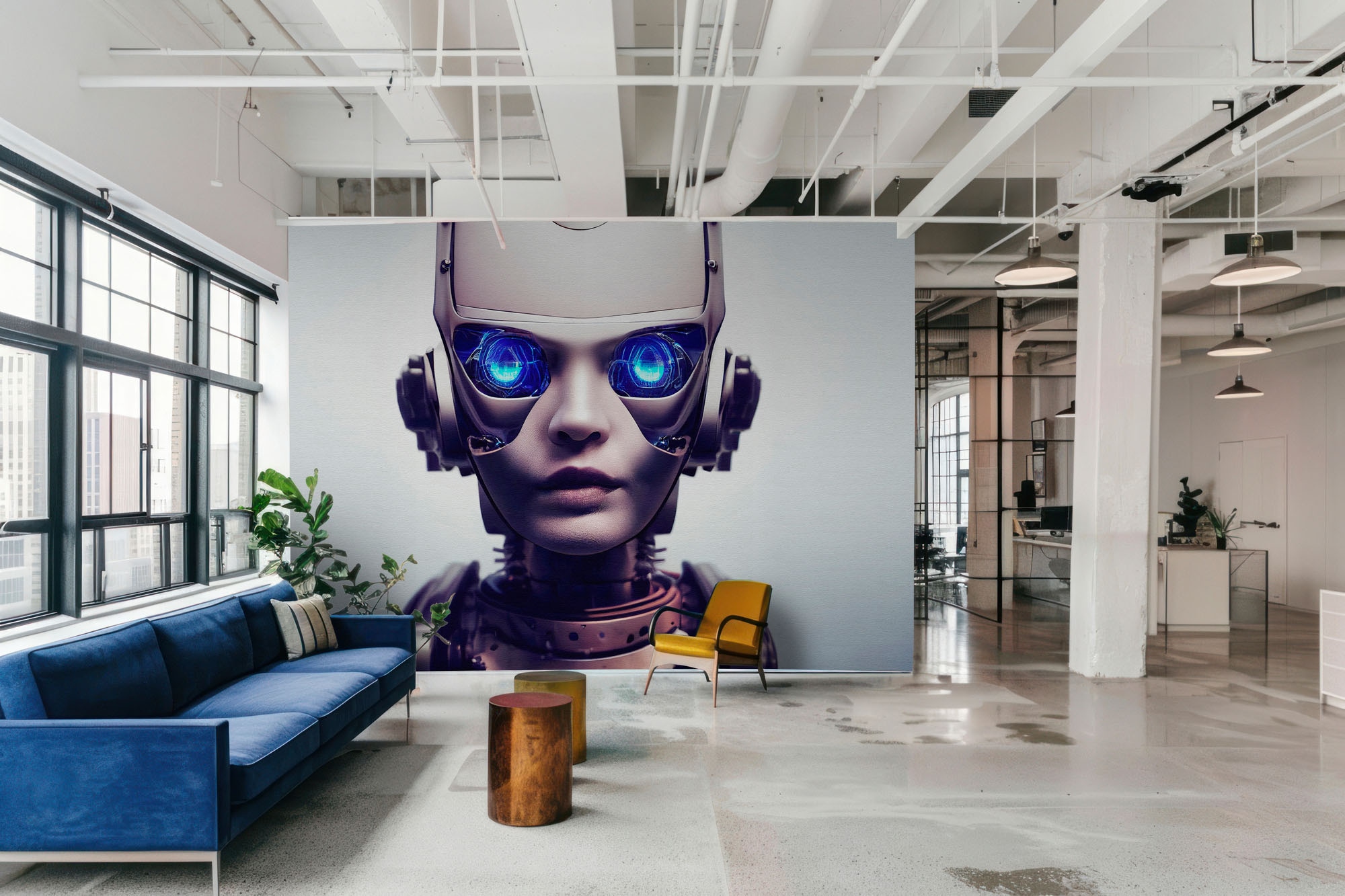 living walls Fototapete »Walls by Patel 5 Fototapete Futuristischer Roboter« 3D-Optik glatt Futuristischer Roboter auf 200 g/m² Premium-Vlies