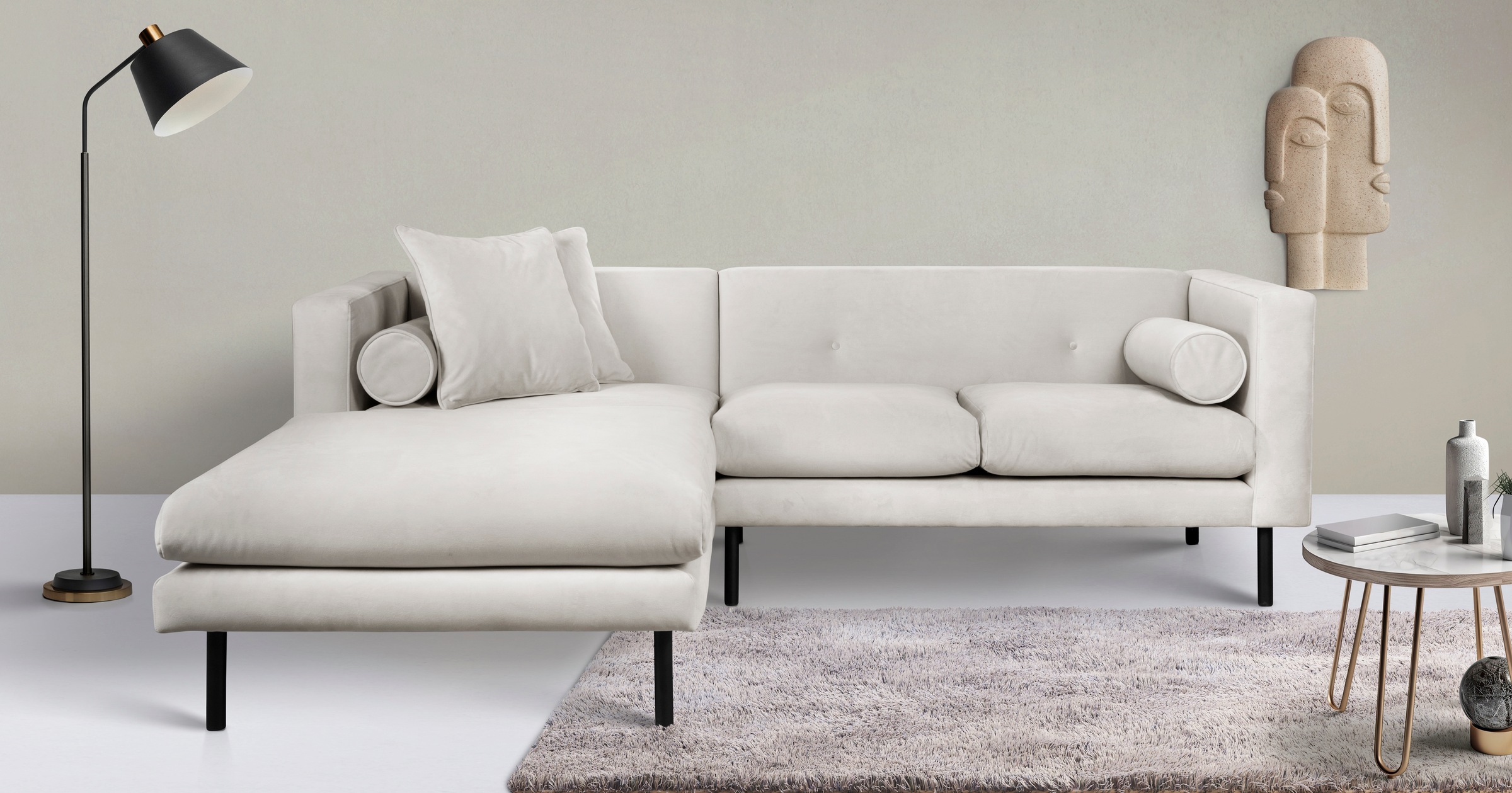 Home affaire Ecksofa "Lillibeth L-Form Designsofa, Maße B/T/H: 240/173/83 c günstig online kaufen