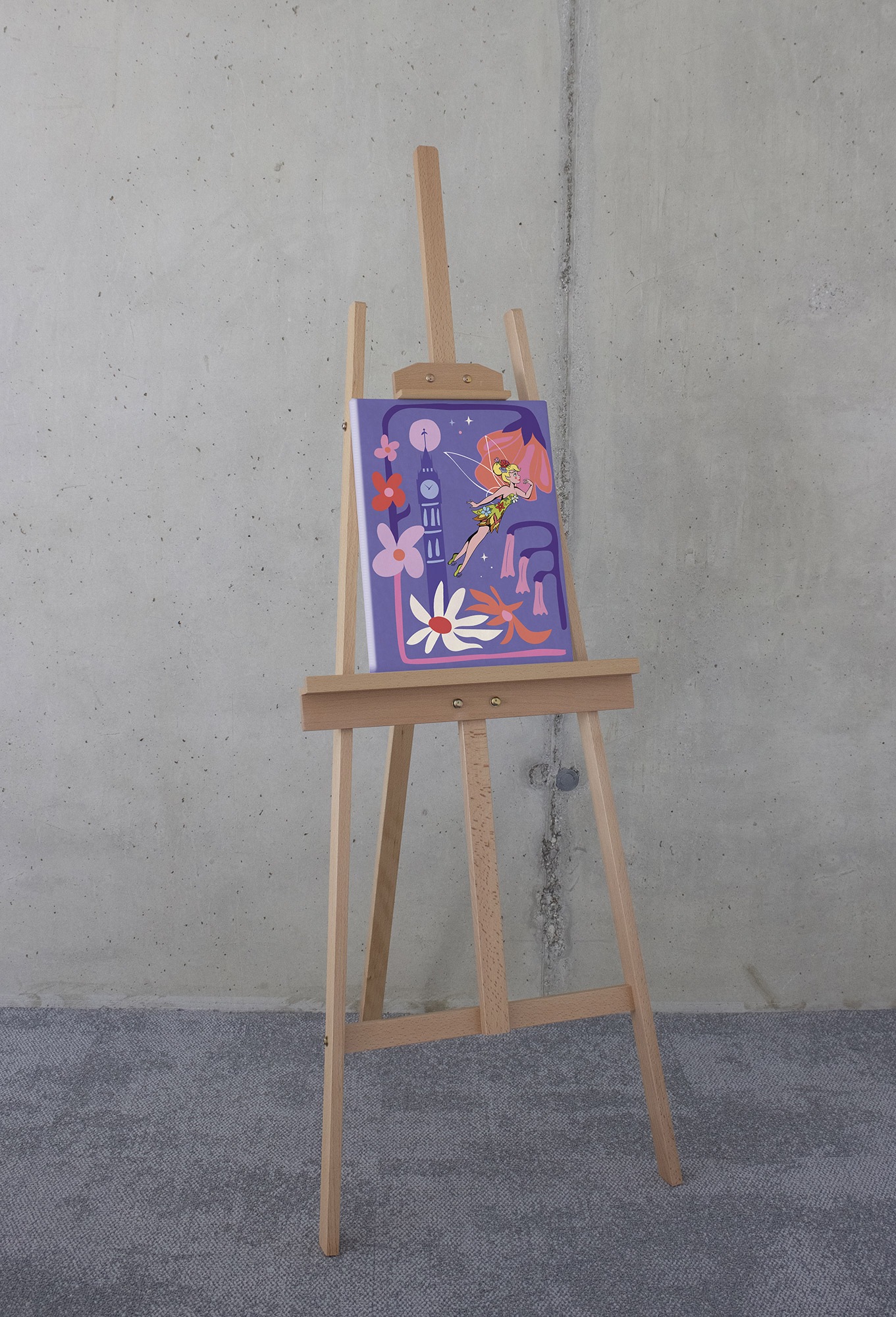 Komar Leinwandbild »Disney Tinker Bell Flower City«, Disney, (1 St.), 30 x 40 cm (Breite x Höhe) - Kinderzimmer, Dekoration