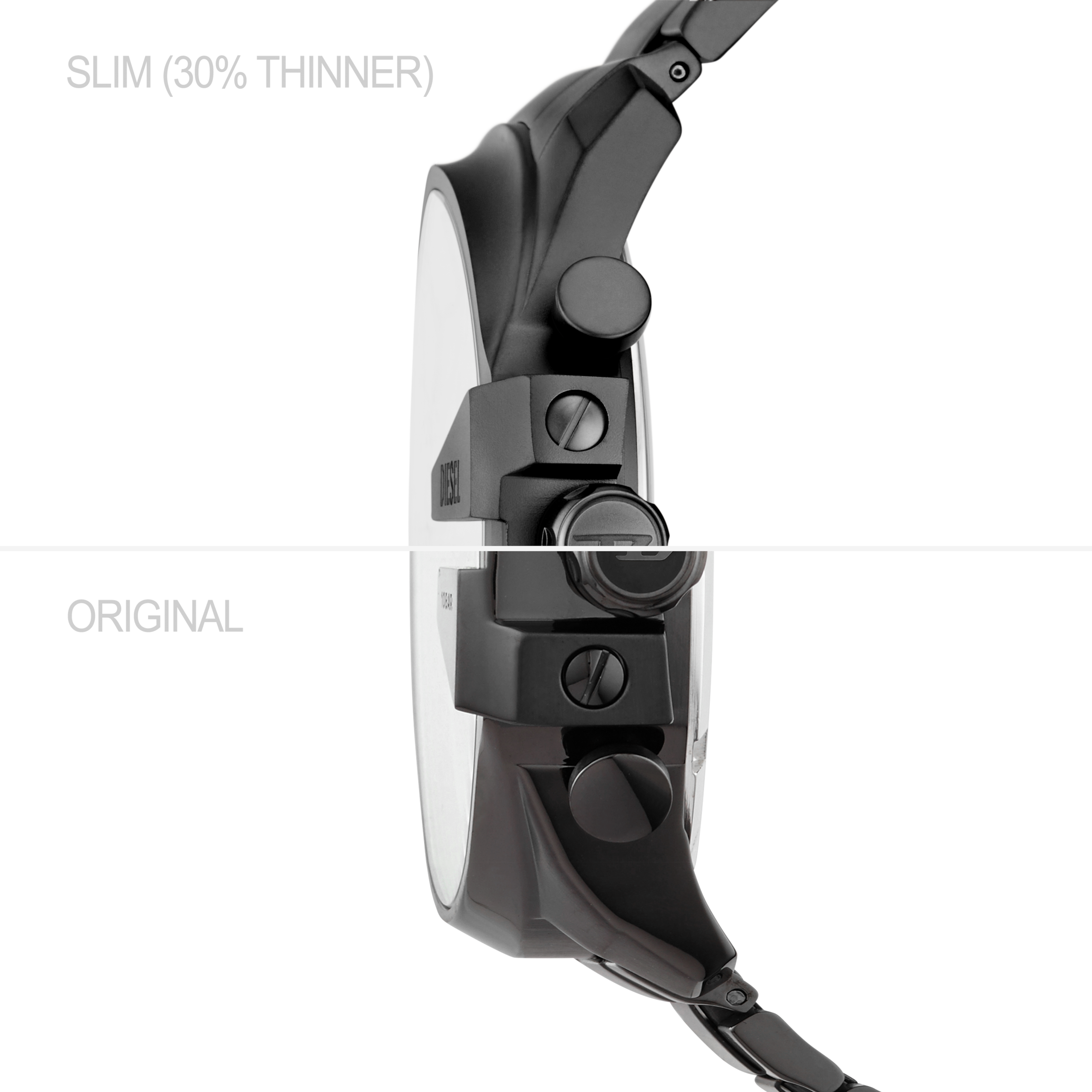 Diesel Chronograph »MEGA CHIEF SLIM« Quarzuhr, Armbanduhr, Herrenuhr, Edelstahlarmband, analog, Tag