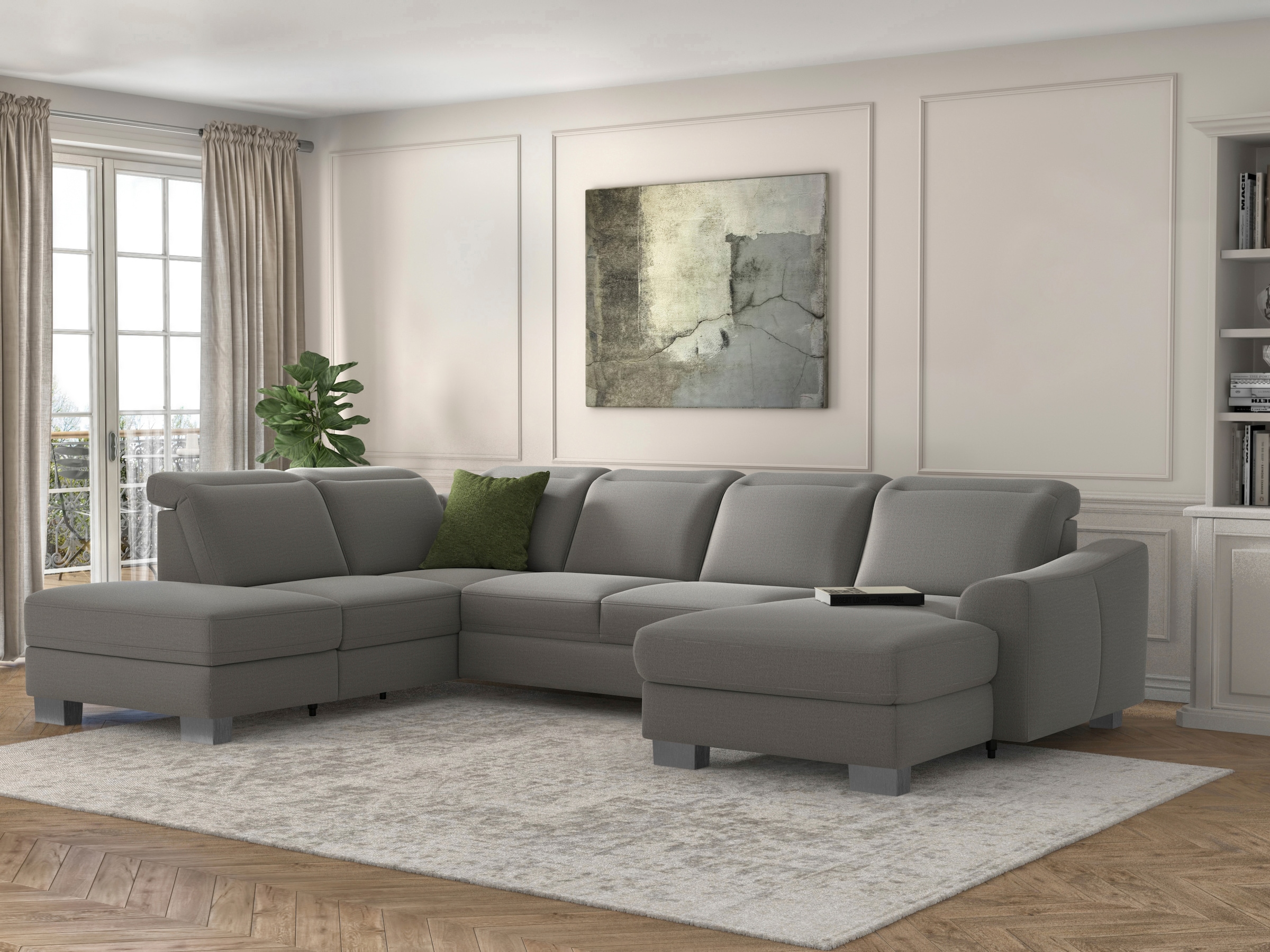 sit&more Wohnlandschaft "Dundee U-Form" mit Federkern und Edelstahlfüßen, w günstig online kaufen