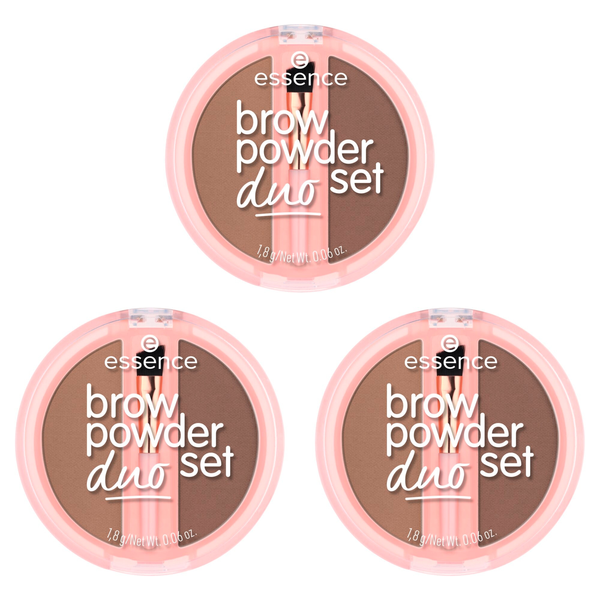 Essence Augenbrauen-Puder »brow powder duo set«, (Set, 3 tlg.)