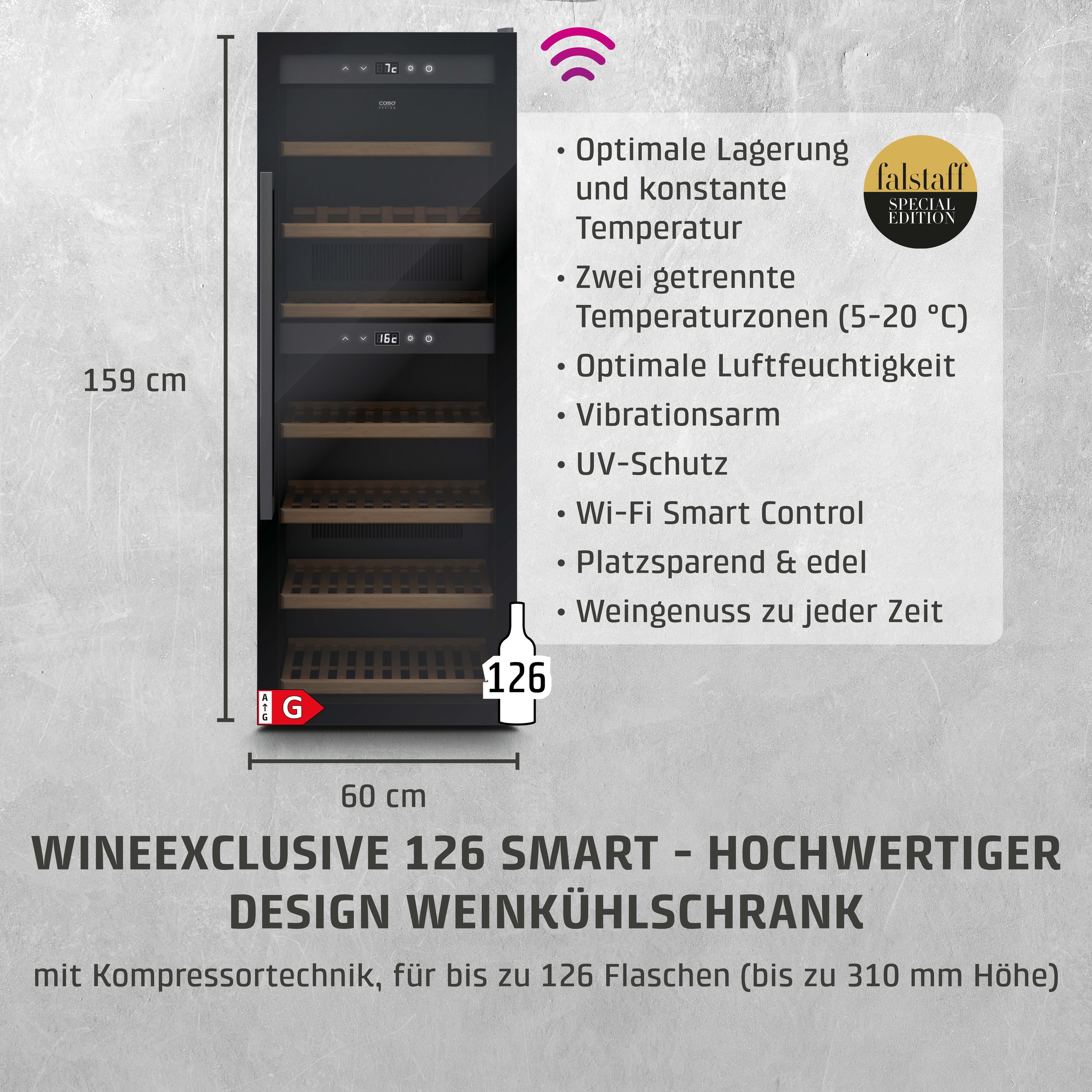 Caso Weinkühlschrank »729 WineExclusive 126 Smart«