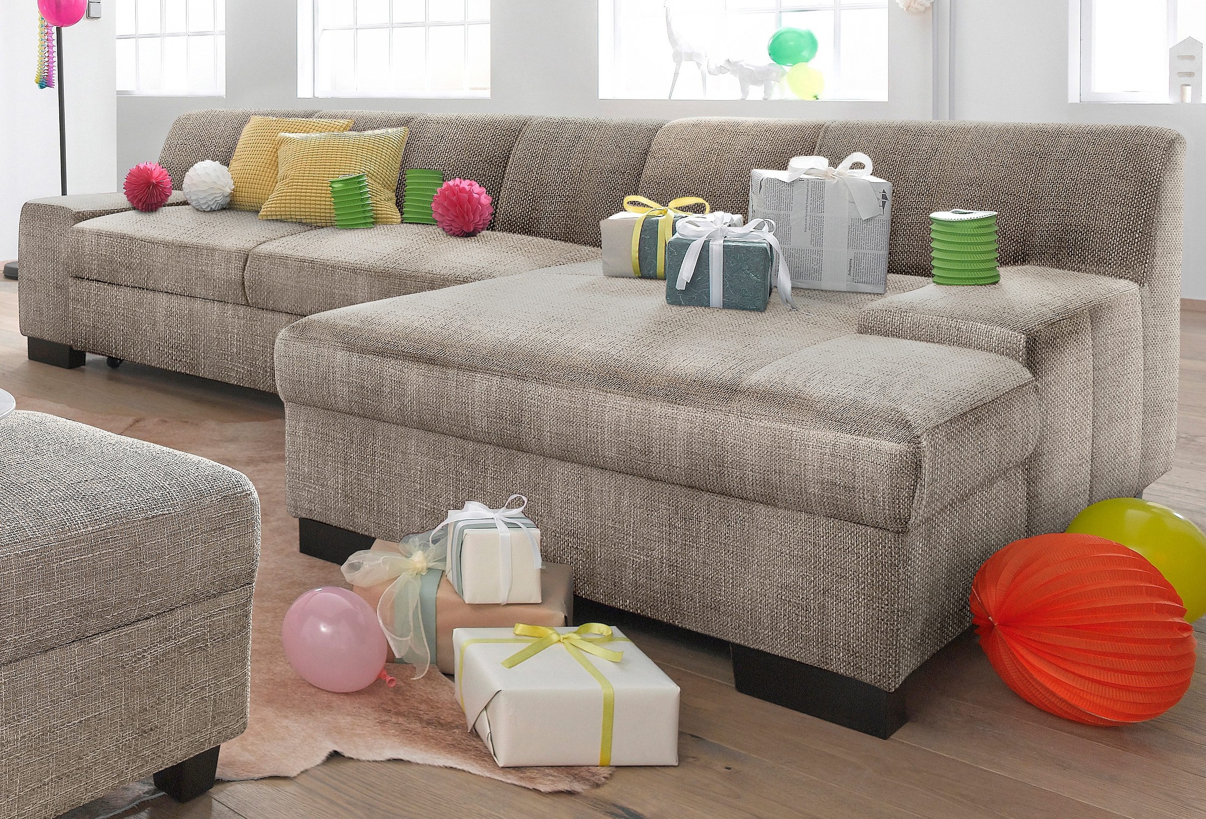 DOMO collection Ecksofa »Norma Top L-Form«, wahlweise mit Bettfunktion