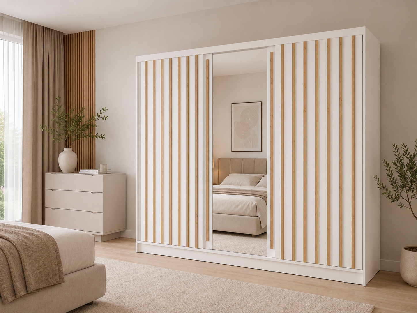 Home affaire Kleiderschrank »VILLEFRANCHE modern mit viel Stauraum, Fächer & Kleiderstange, Spiegel« Garderobe in 3 Breiten (155, 205, 248 cm), erhältlich in 3 Farben
