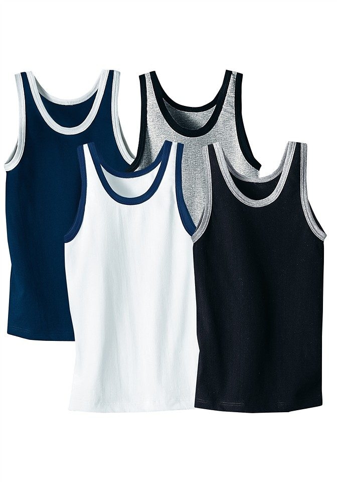 AUTHENTIC LE JOGGER Unterhemd, (Packung, 4 St.), mit kontrastfarbigen Einfassungen
