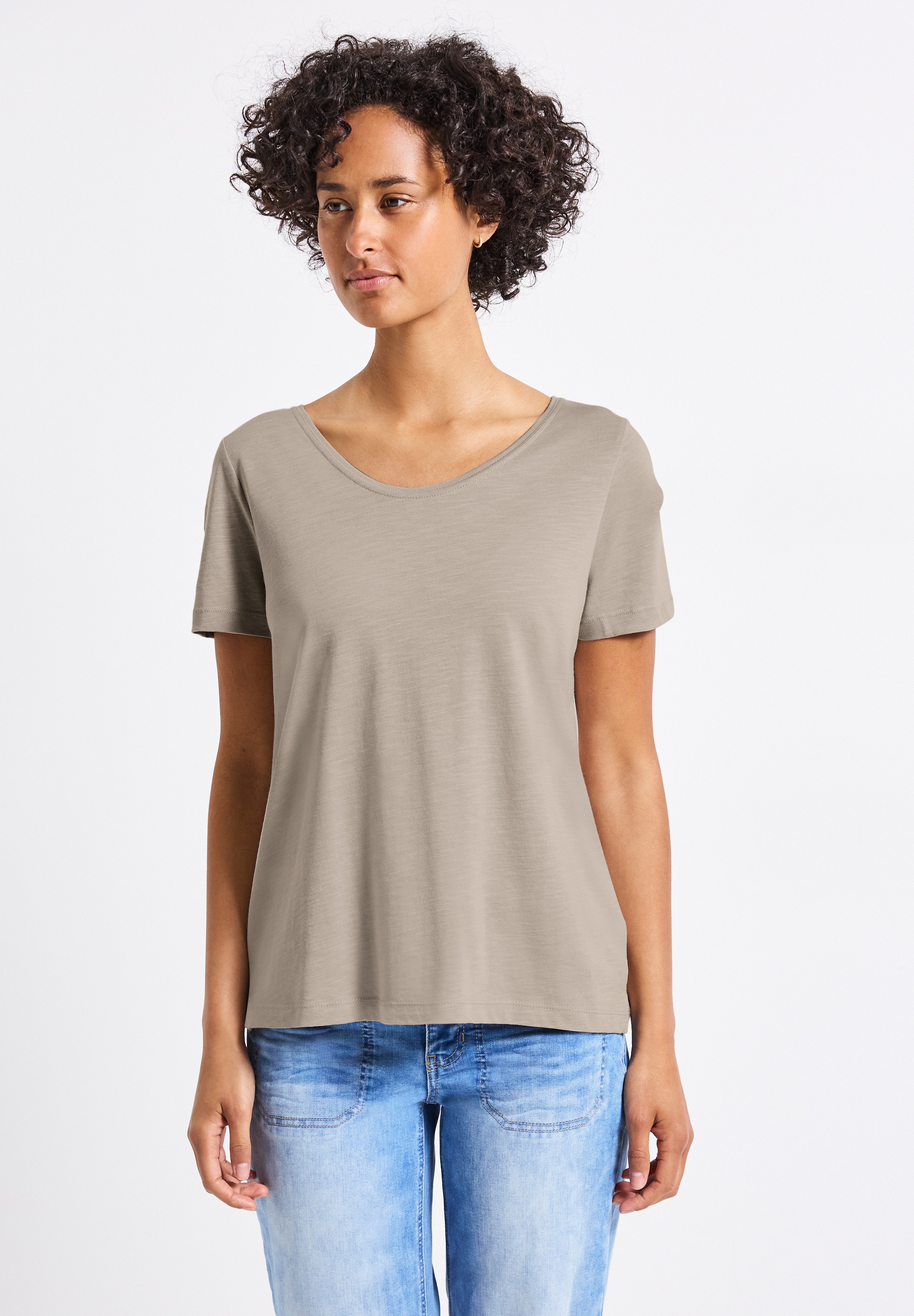 STREET ONE V-Shirt, im soften Baumwoll-Mix