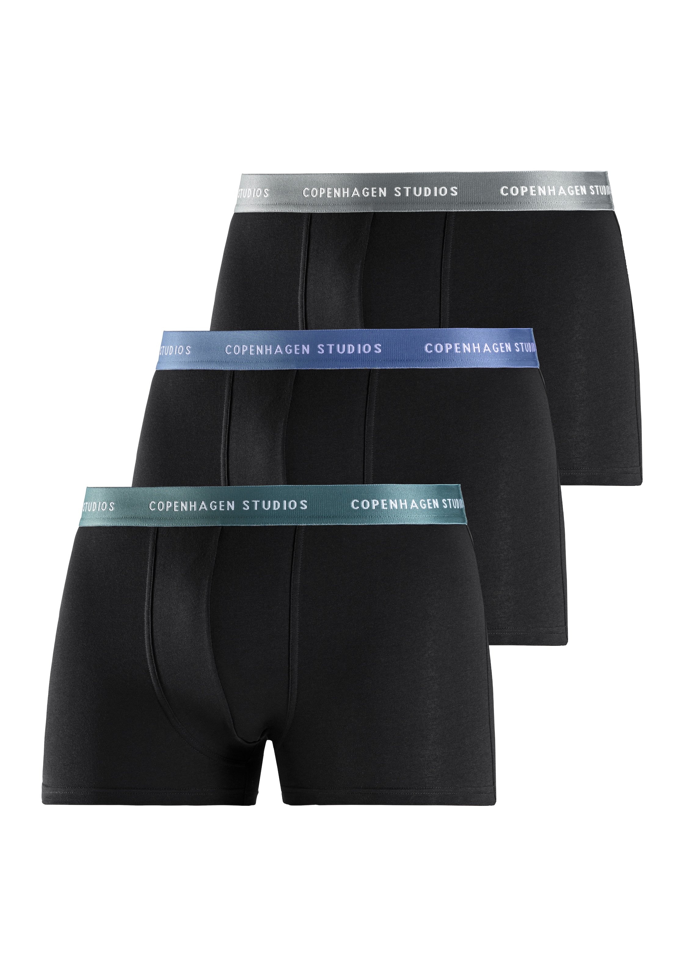 Copenhagen Studios Boxer "Boxershorts für Herren", 3 Stk. mit farbigem Logo günstig online kaufen