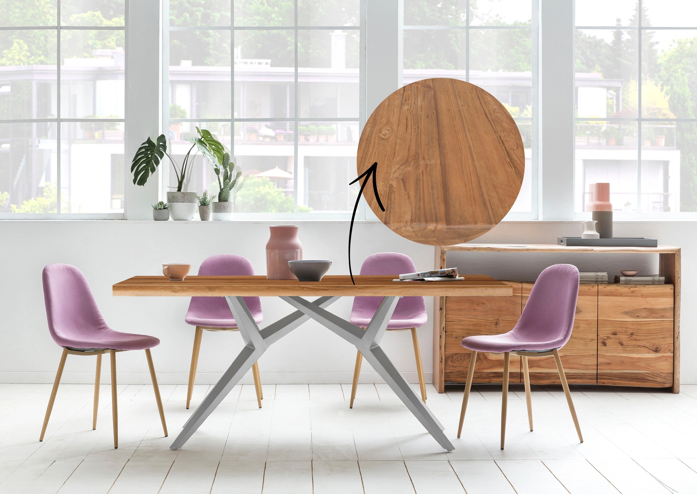 SIT Esstisch, mit rustikaler Oberfläche