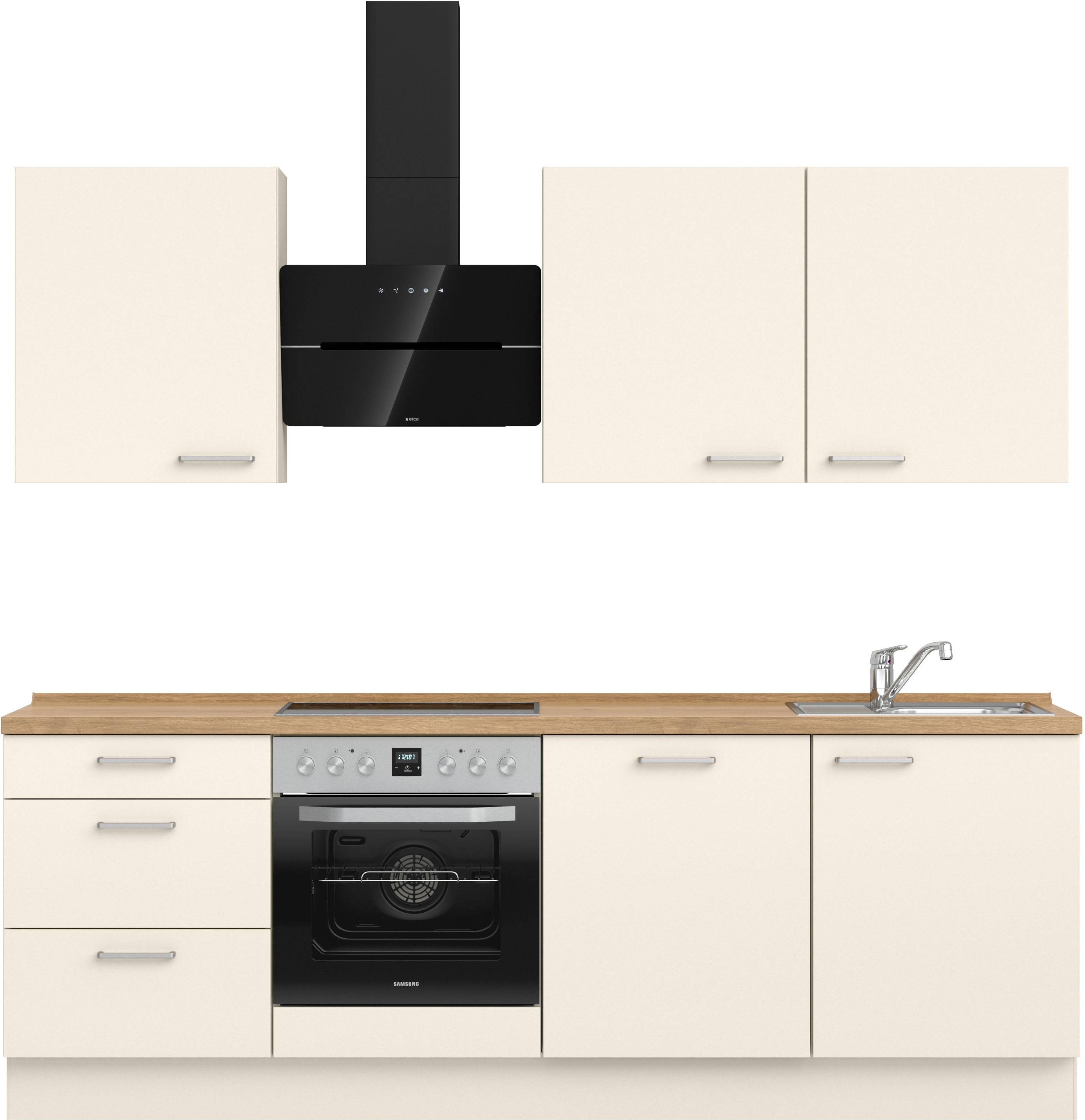 nobilia Küchenzeile ""Touch II", NEU: individuell anpassbar mit gratis Profi-Beratung" vormontiert, Breite 240 cm, Ausrichtung wählbar, wahlw. mit E-Geräten