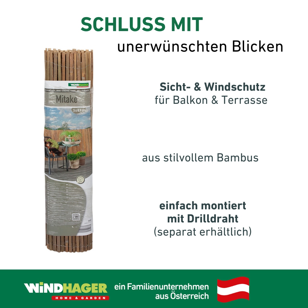 Windhager Sichtschutzzaunmatten »Mitake für Garten, Balkon und Terrasse aus Bambus« Sicht- und Windschutzmatte erhältlich in unterschiedlichen Größen