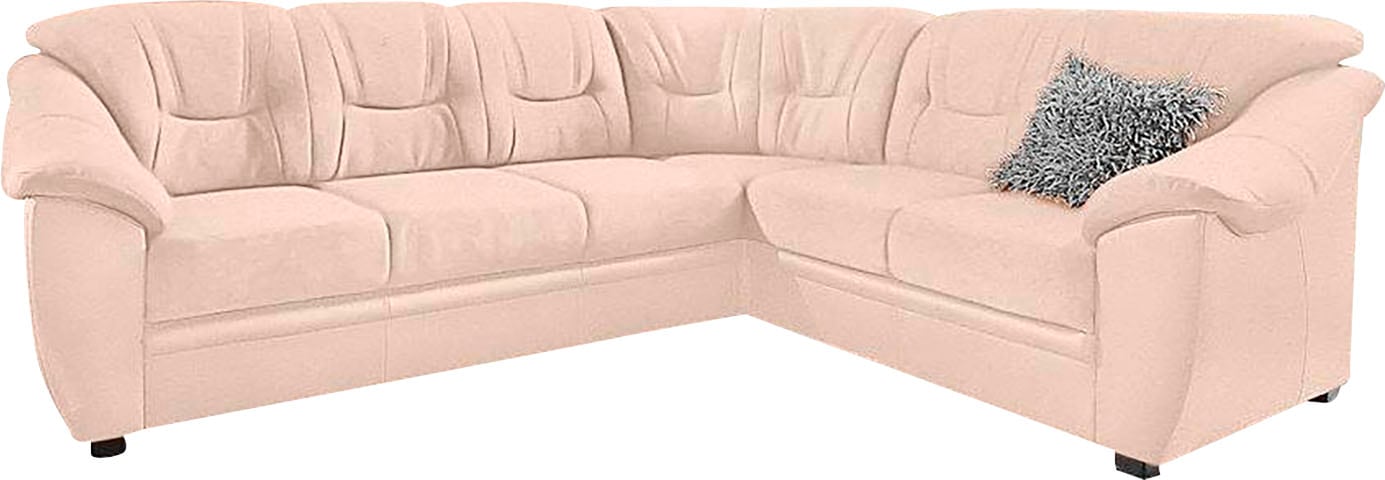 sit&more Ecksofa "Savona L-Form, B. 262 cm, Komfortsitz, Eckcouch mit Stoff- & Lederwahl" optional Schlaffunktion, Liegefl. 120x195 cm