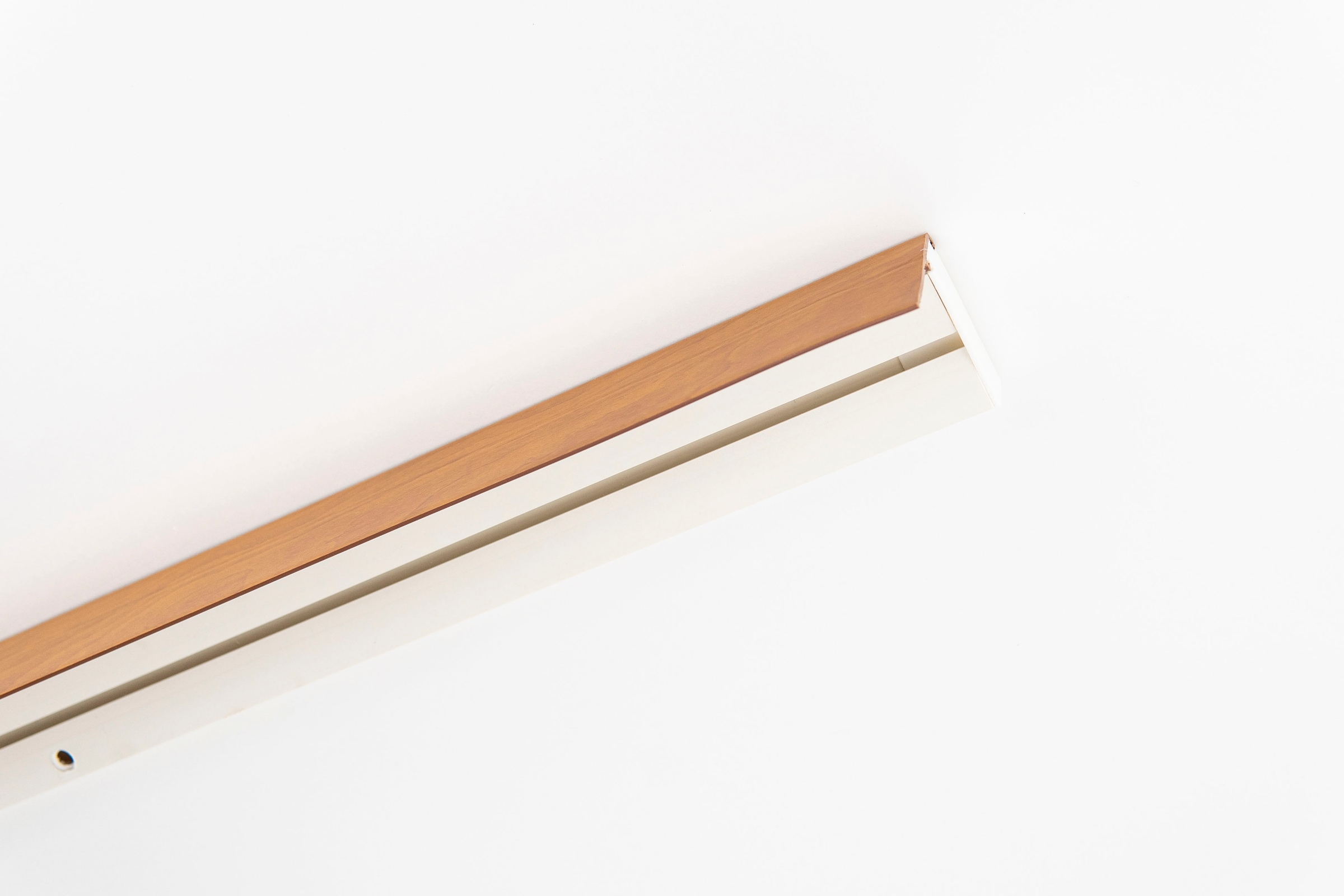 GARESA Gardinenschiene »Kunststoffschiene | verlängerbar, mit läufig-läufig, BAUR schlicht Montage, Blende«, 3 Deckenmontage, einfache Wunschmaßlänge