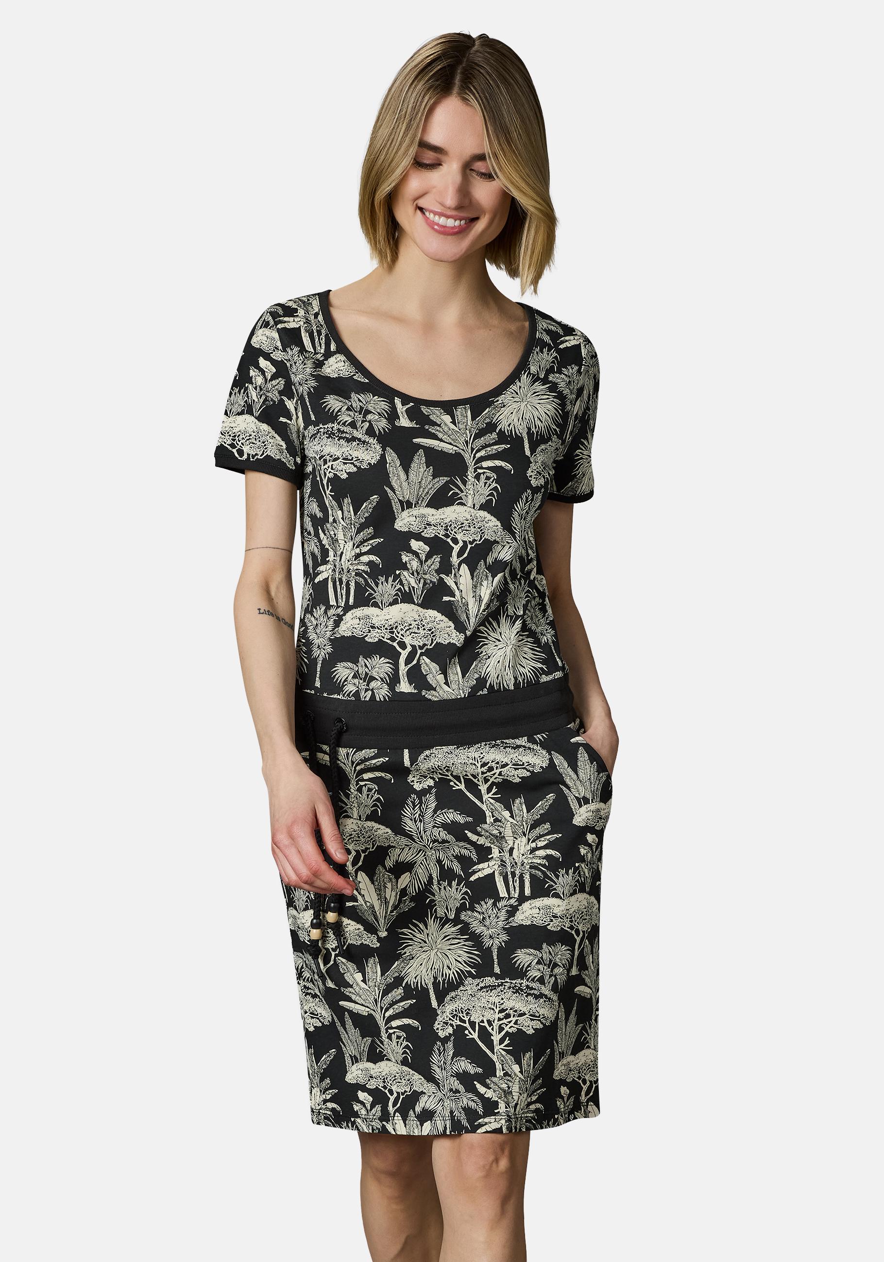 Ragwear Sommerkleid "Baomi Tropic YOUMODO" Außentaschen Eingrifftaschen Gemustertes Kurzarm Kleid für Damen