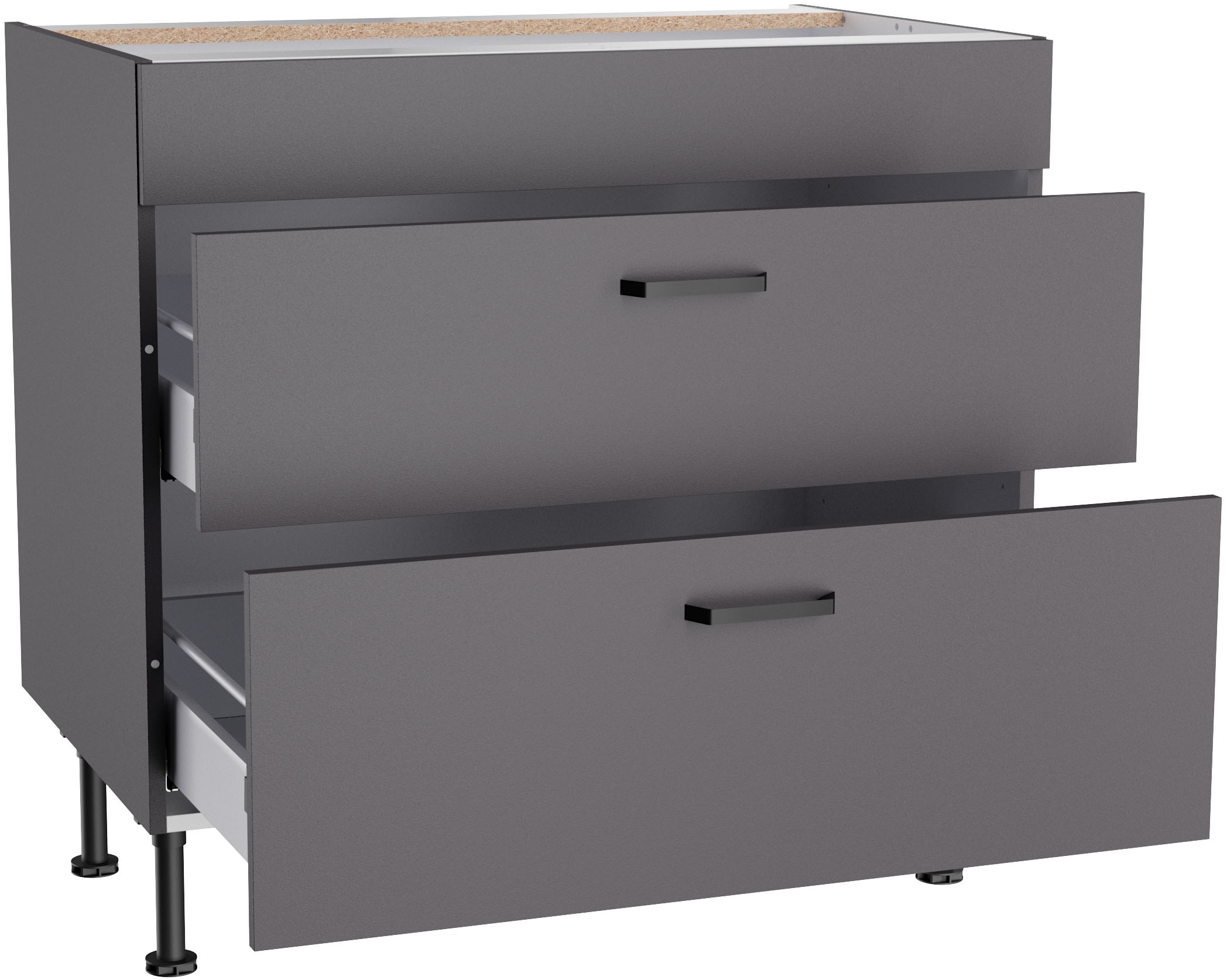 KOCHSTATION Unterschrank »KS-Paula« 90 cm breit, 87 cm hoch, 2 Auszüge für autarkes Einbaukochfeld