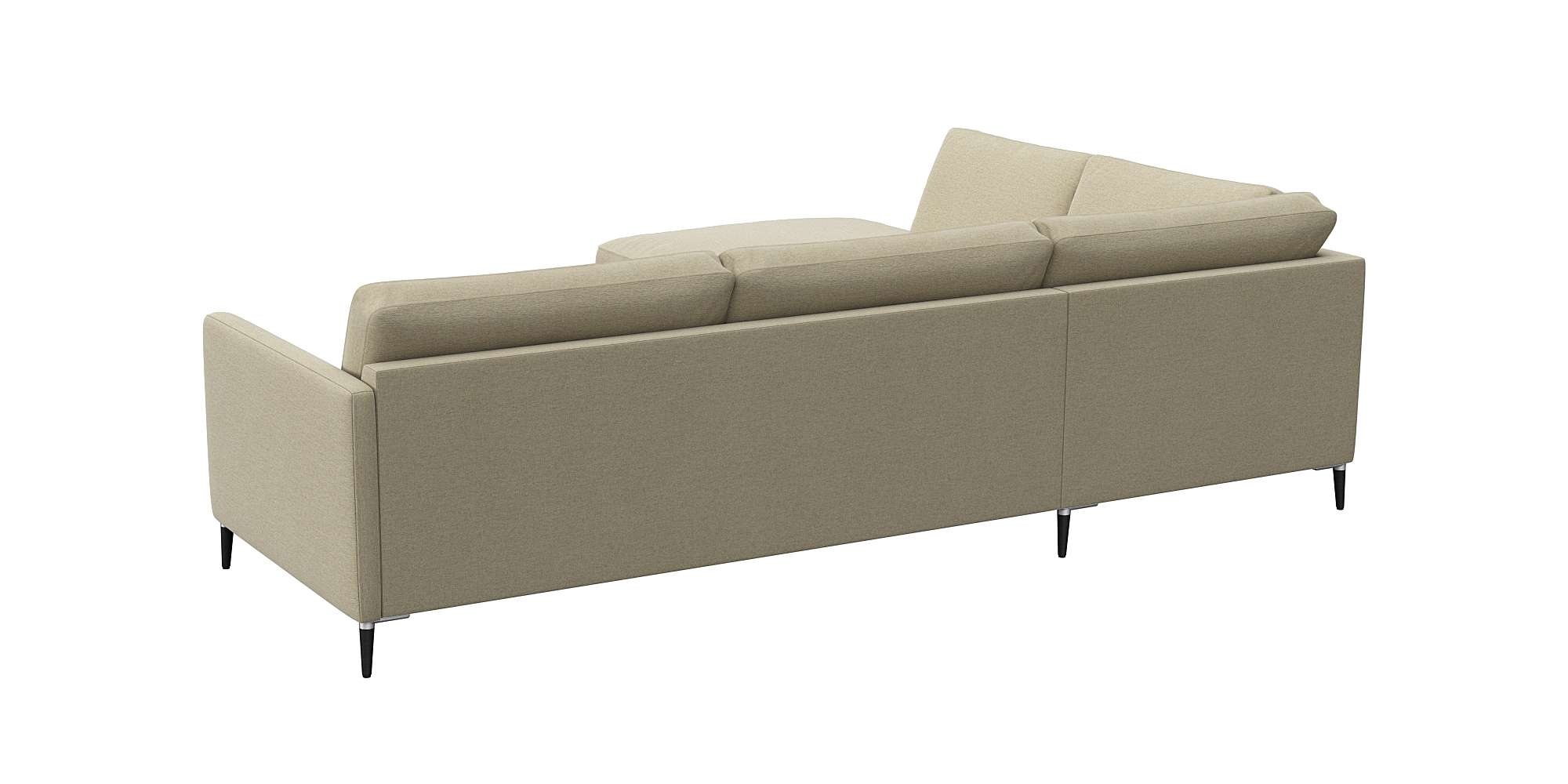 FLEXLUX Ecksofa »Fiore, L-Form«, schmale Armlehnen, Kaltschaum, Füße Alu+schwarz