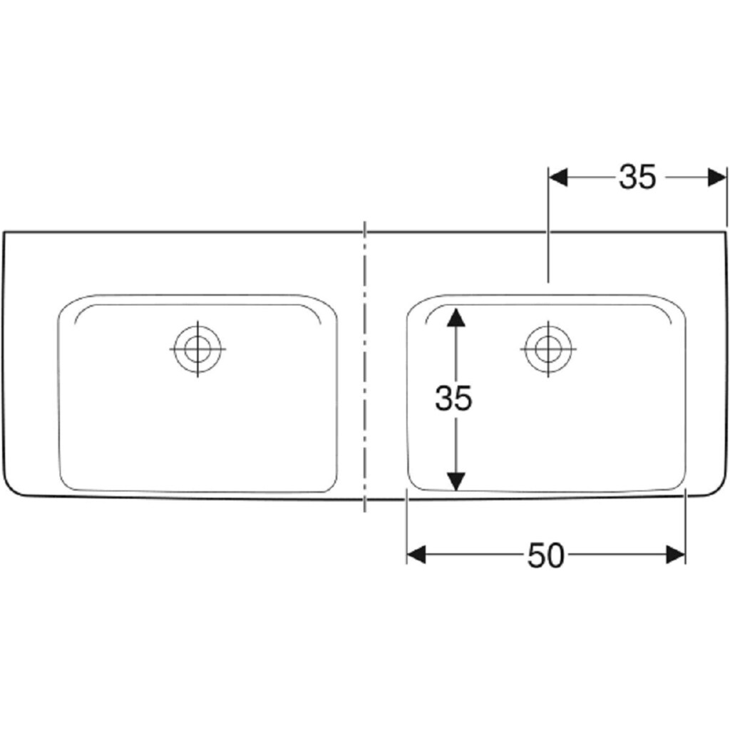 Technik & Freizeit Bad & Sanitär GEBERIT Doppelwaschtisch »Renova Plan«, (1 St.), BxT: 130x48 cm, mit KeraTect Beschichtung Technik & Freizeit Bad & Sanitär GEBERIT Doppelwaschtisch »Renova Plan«, (1 St.), BxT: 130x48 cm, mit KeraTect Beschichtung