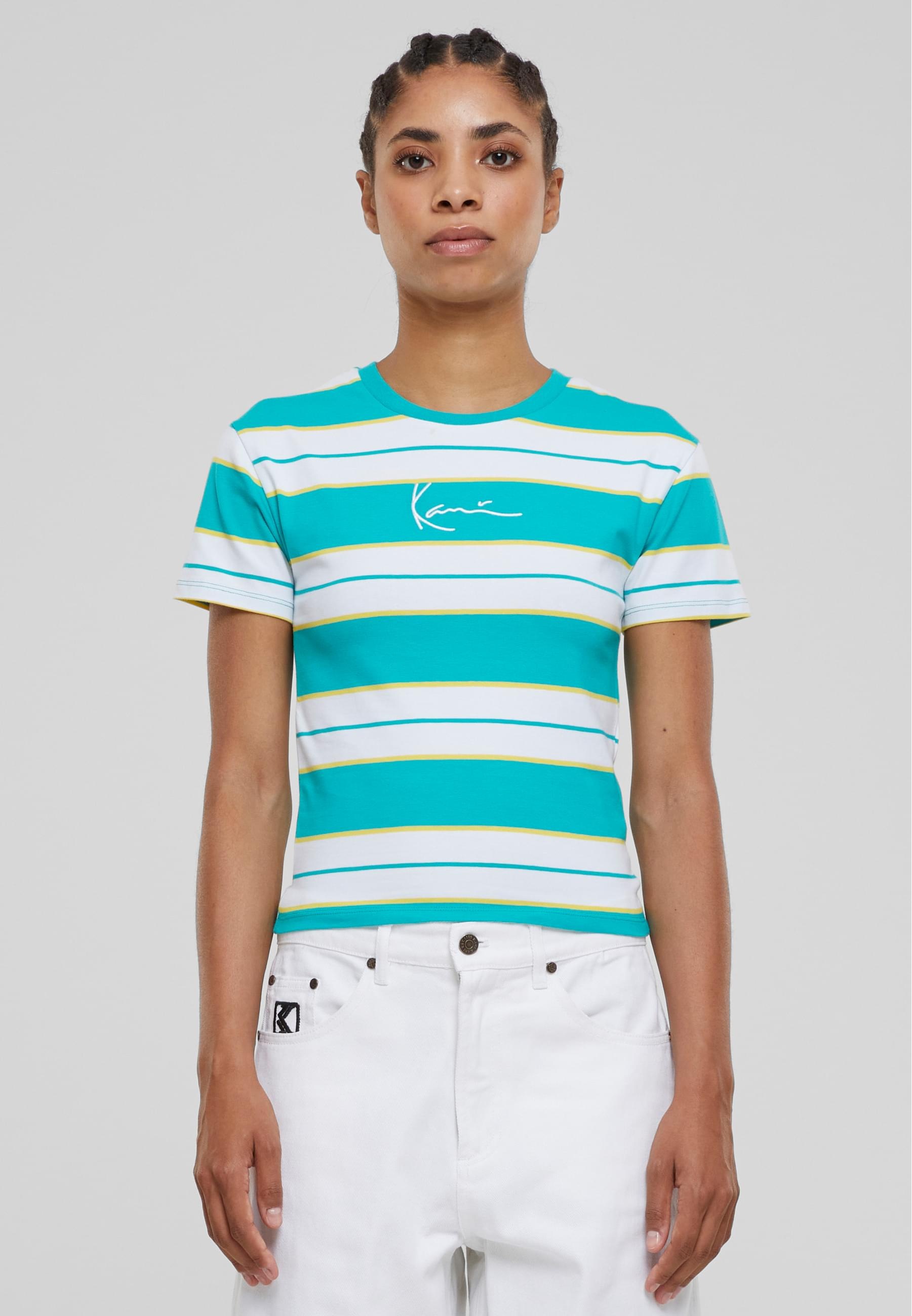 Karl Kani T-Shirt »Karl Kani Damen KW213-040-2 KK Small Signature Stripe Tee«, (1 tlg.)