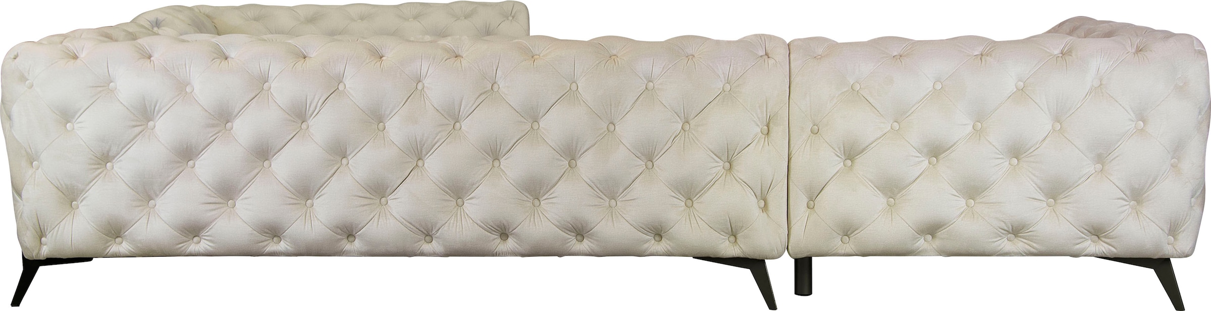 Home affaire Chesterfield-Sofa »Amaury L-Form« großes Ecksofa, Chesterfield-Optik, Breite 323 cm, Fußfarbe wählbar