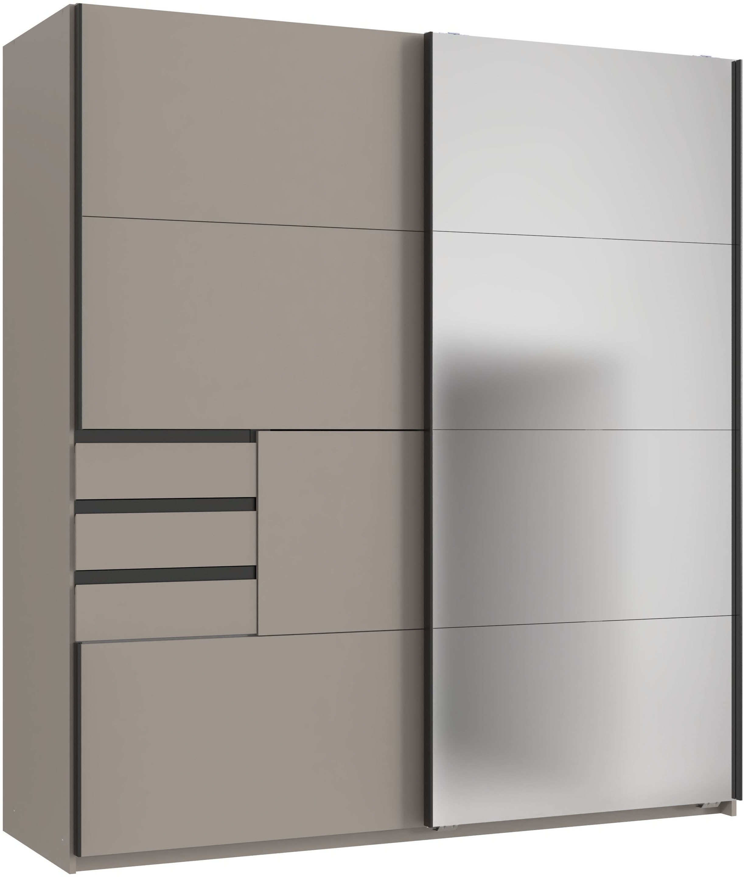 Wimex Schwebetürenschrank "SAIGON in den Breiten 180cm & 225cm, Farbe: Saharagrau" inkl. Spiegel