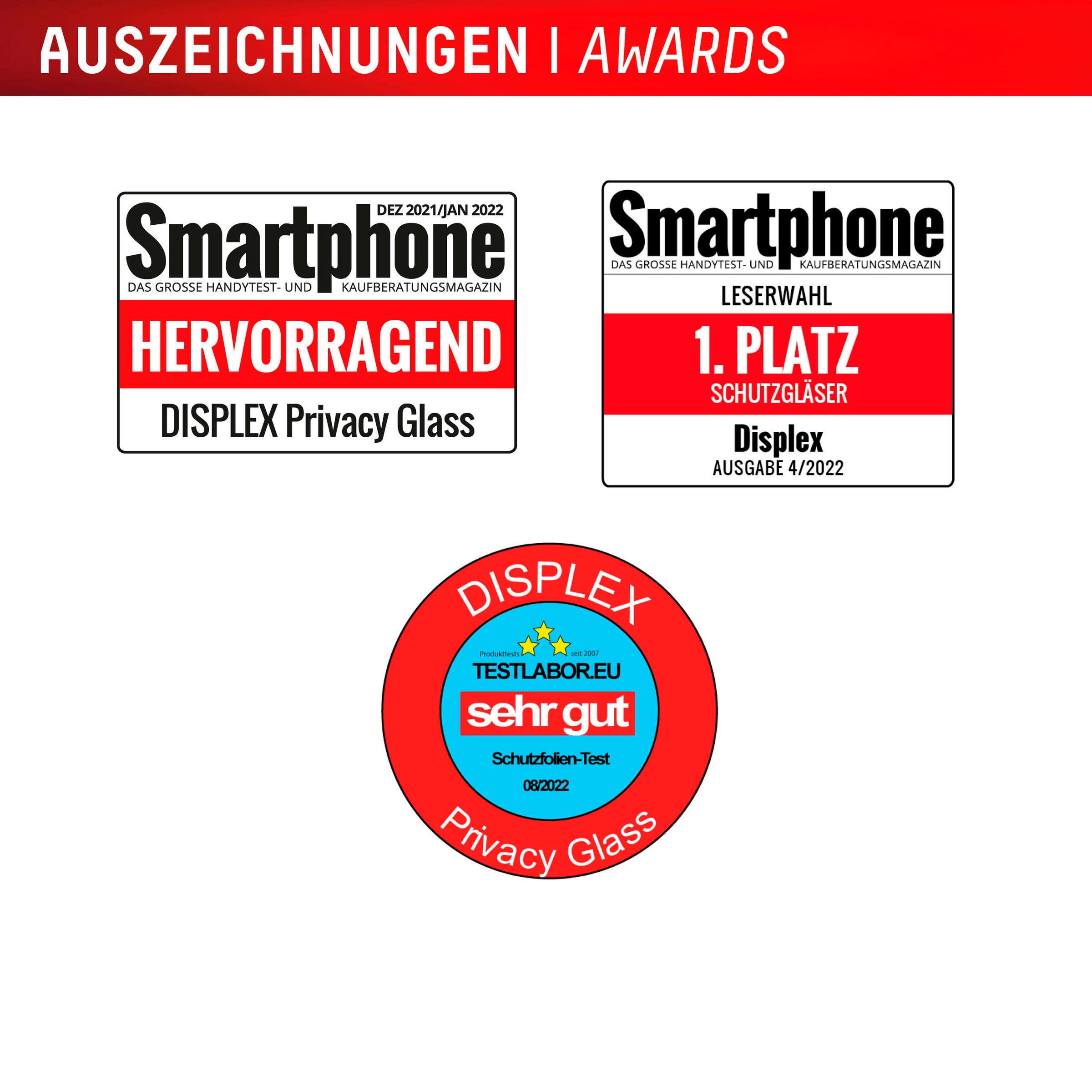 Displex Displayschutzglas »Privacy Glass«, für Samsung Galaxy S24-Samsung Galaxy S25, Blickschutz Displayschutzfolie Displayschutz kratzer-resistent 10H