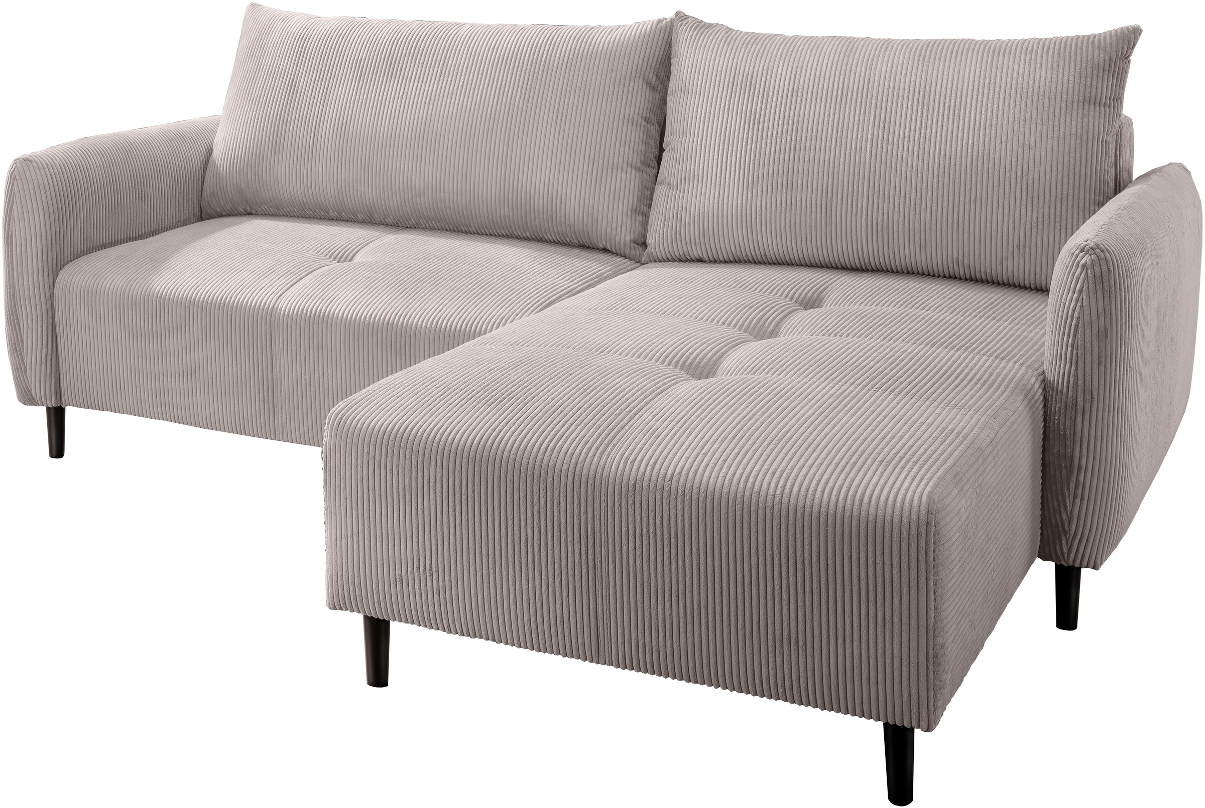 INOSIGN Ecksofa »Mara, L-Form, aktueller Cord Bezug und tolle Farben, schmale Armlehnen«, whlw. mit Bettfunktion,Recamiere links/rechts montierbar, Breite 238cm