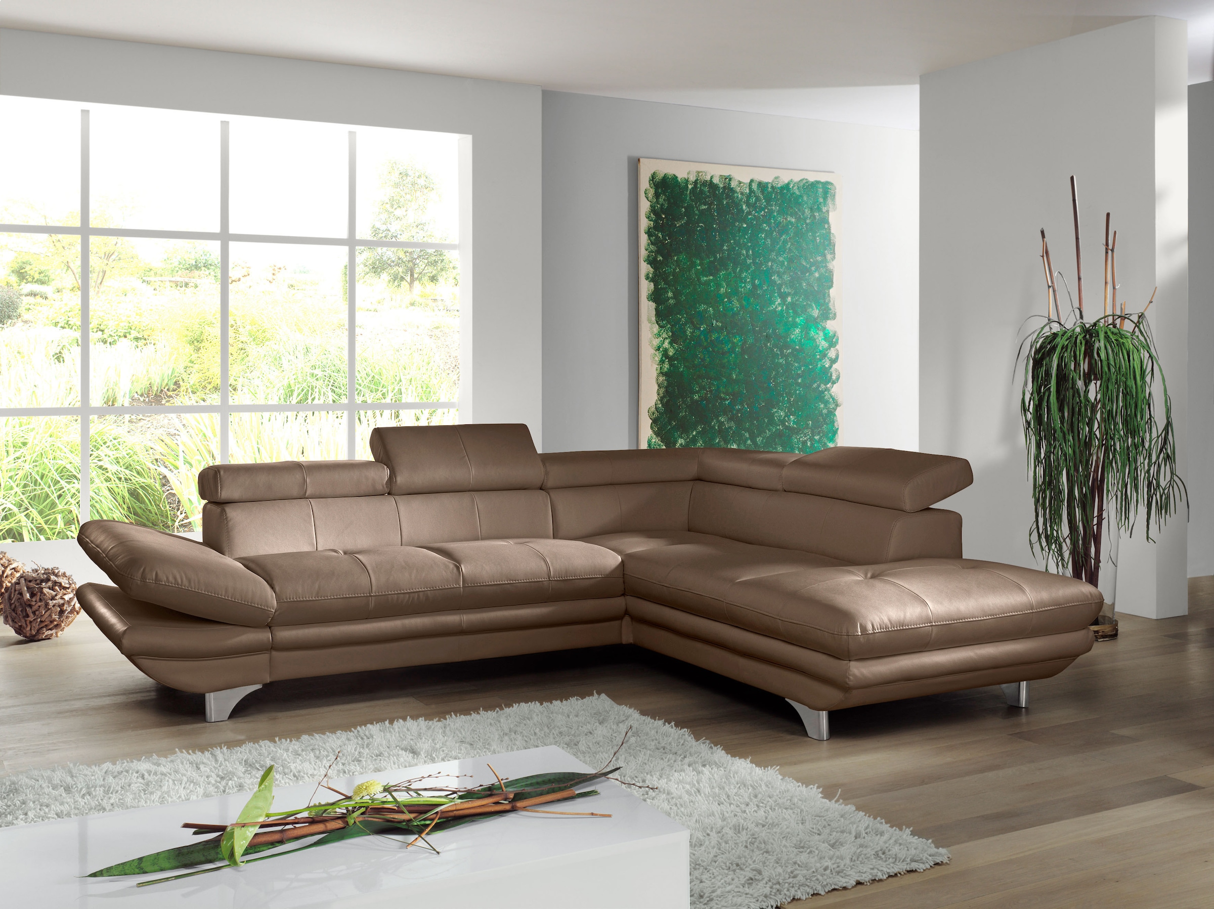 COTTA Ecksofa "Enterprise L-Form, B: 277 cm" Arm- & Kopfteilverstellung, optional Schlaffunktion