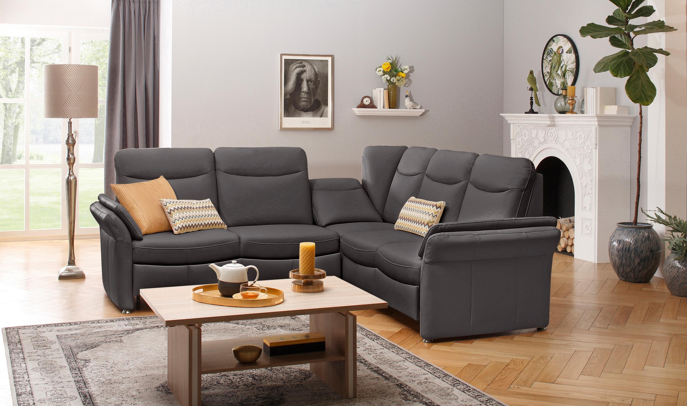 Home affaire Ecksofa "Tahoma L-Form" mit Armlehnfunktion, wahlweise Bettfun günstig online kaufen