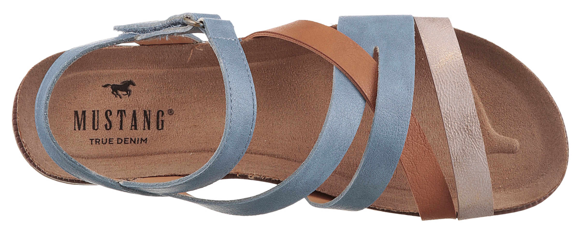 Mustang Shoes Riemchensandale, Barfußschuh, Klettschuh, Sommerschuh mit Tieffußbett
