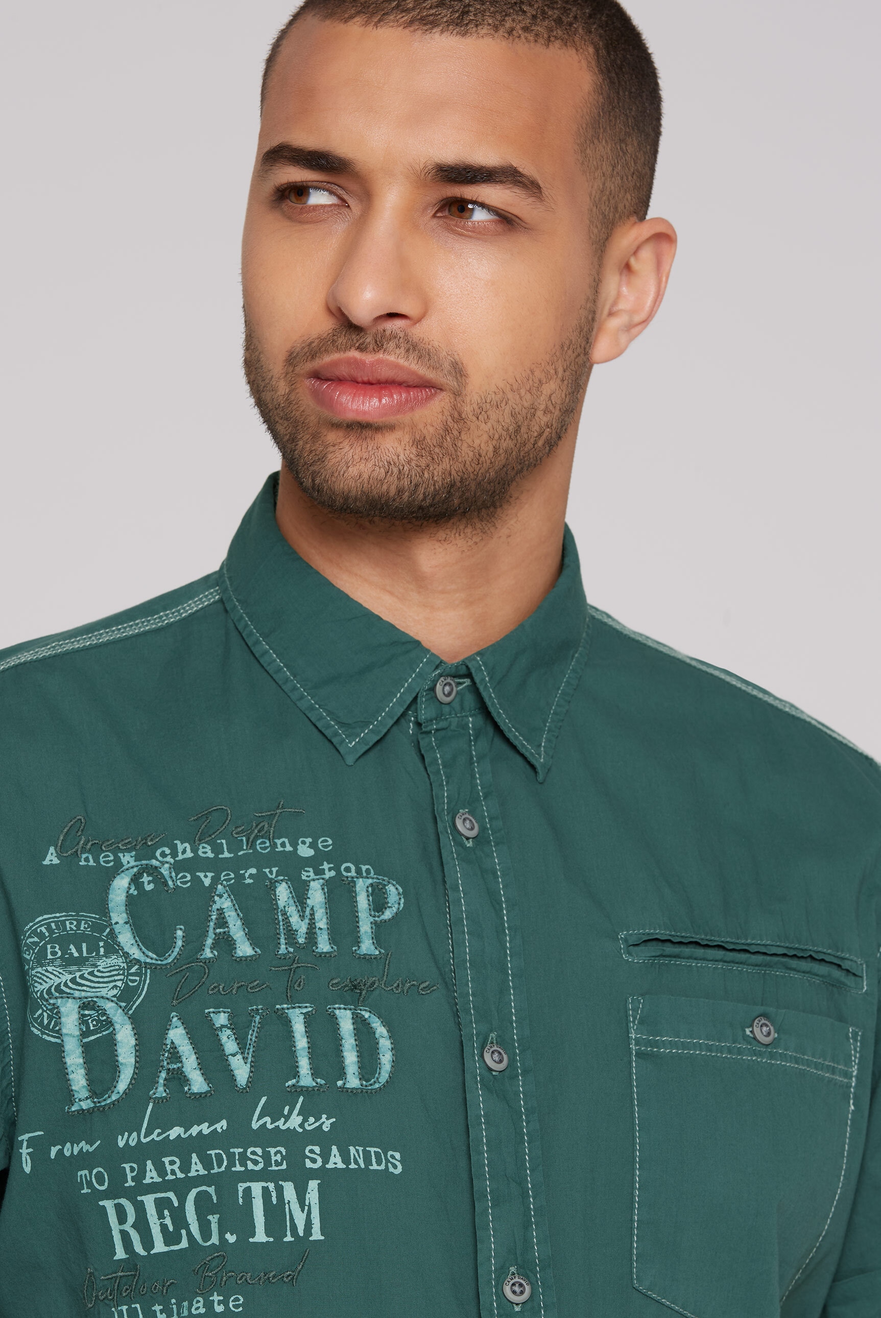 CAMP DAVID Kurzarmhemd, aus Baumwolle