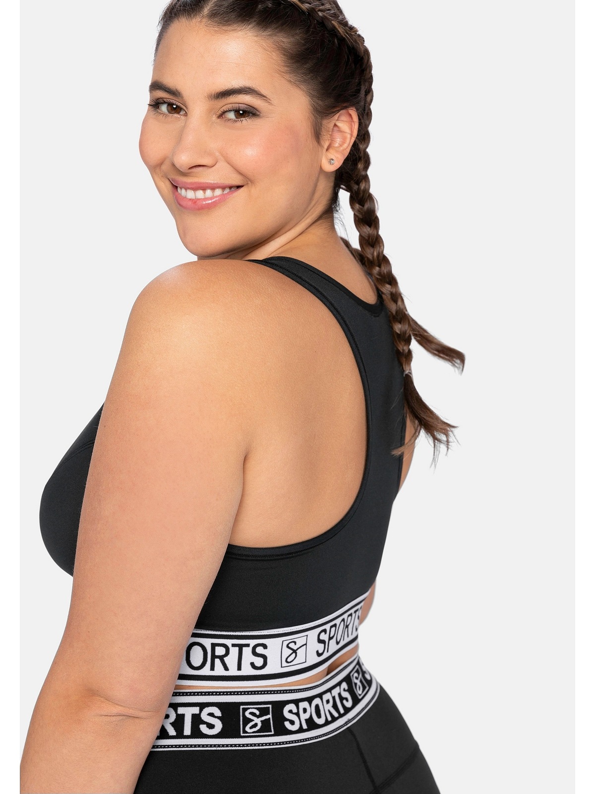 Sheego Crop-Top »Große Größen«, aus COOLMAX®, mit bedrucktem Bund