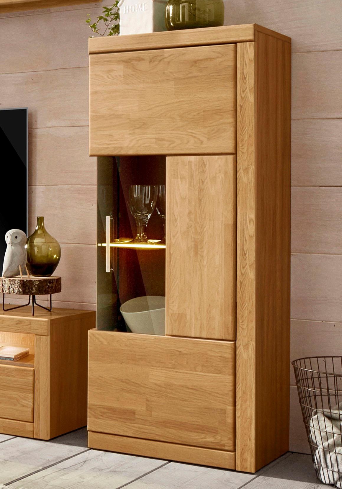 Home affaire Vitrine "RIBE75, 1Glasboden variabel, dunkles gehärtetes Glas, günstig online kaufen