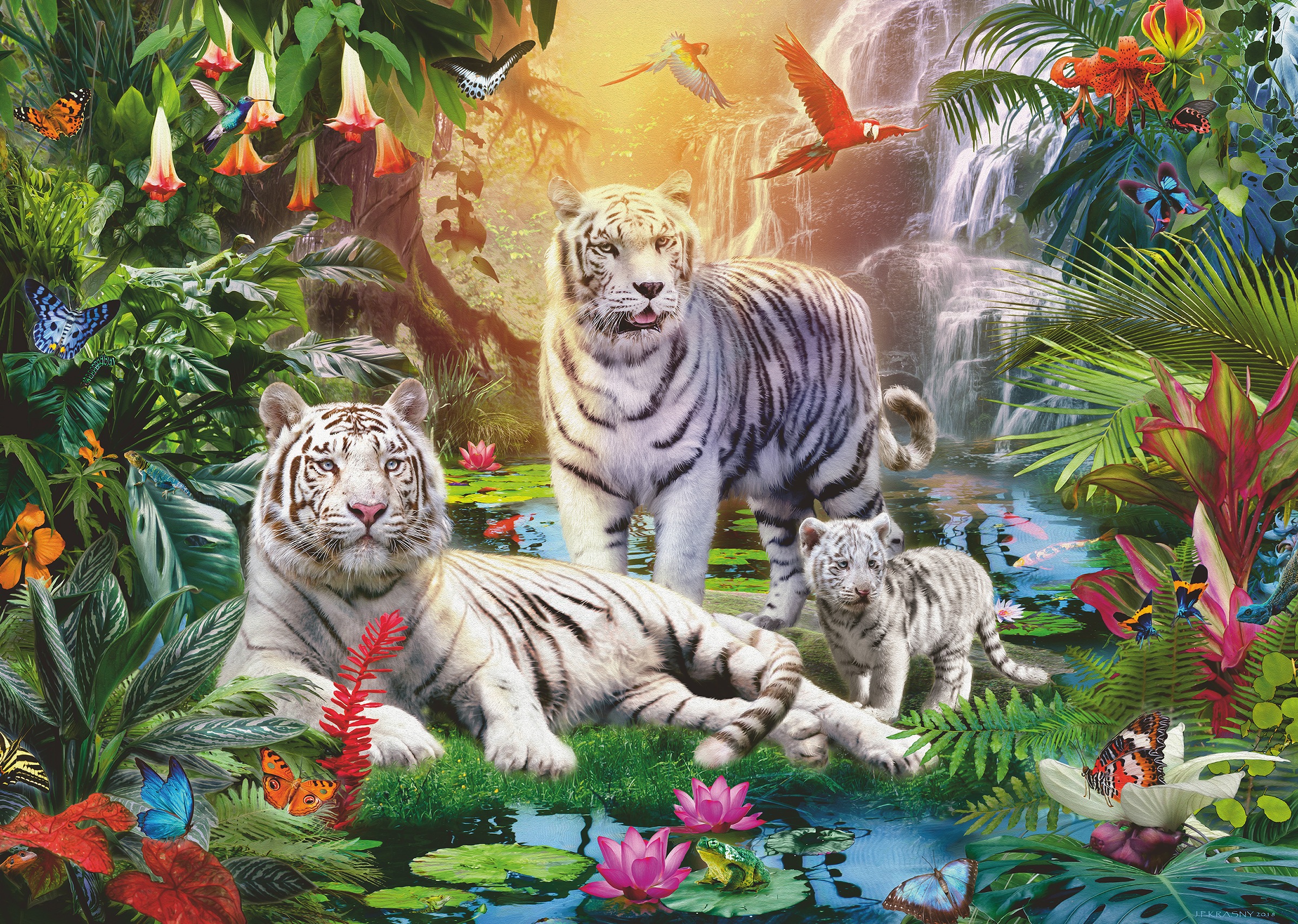 Ravensburger Puzzle »Familie der Weißen Tiger«, Made in Germany