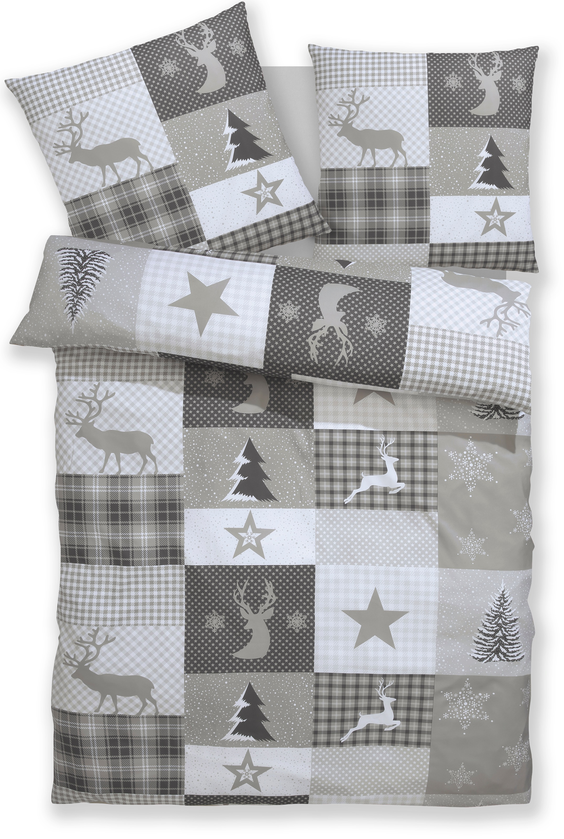 Home affaire Bettwäsche "Nicholas" 2 tlg. Weihnachtsbettwäsche, Winter, in günstig online kaufen